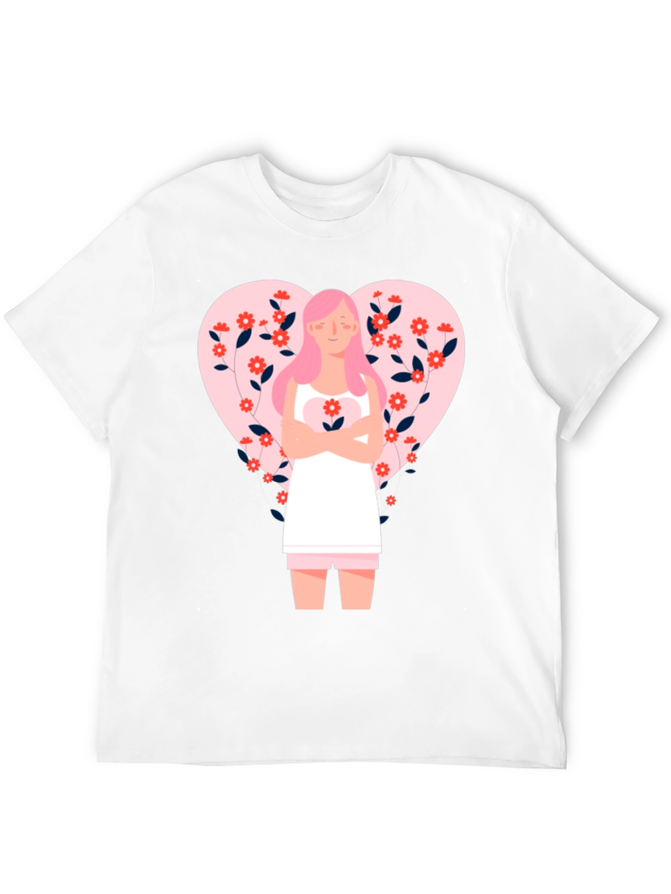 Black Floral Heart Valentine's Day Graphic Tee view 12