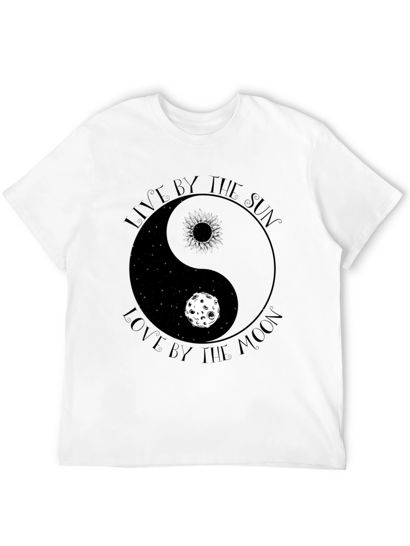 Black Yin Yang Sun & Moon Graphic Tee - Live & Love by the Stars view 12