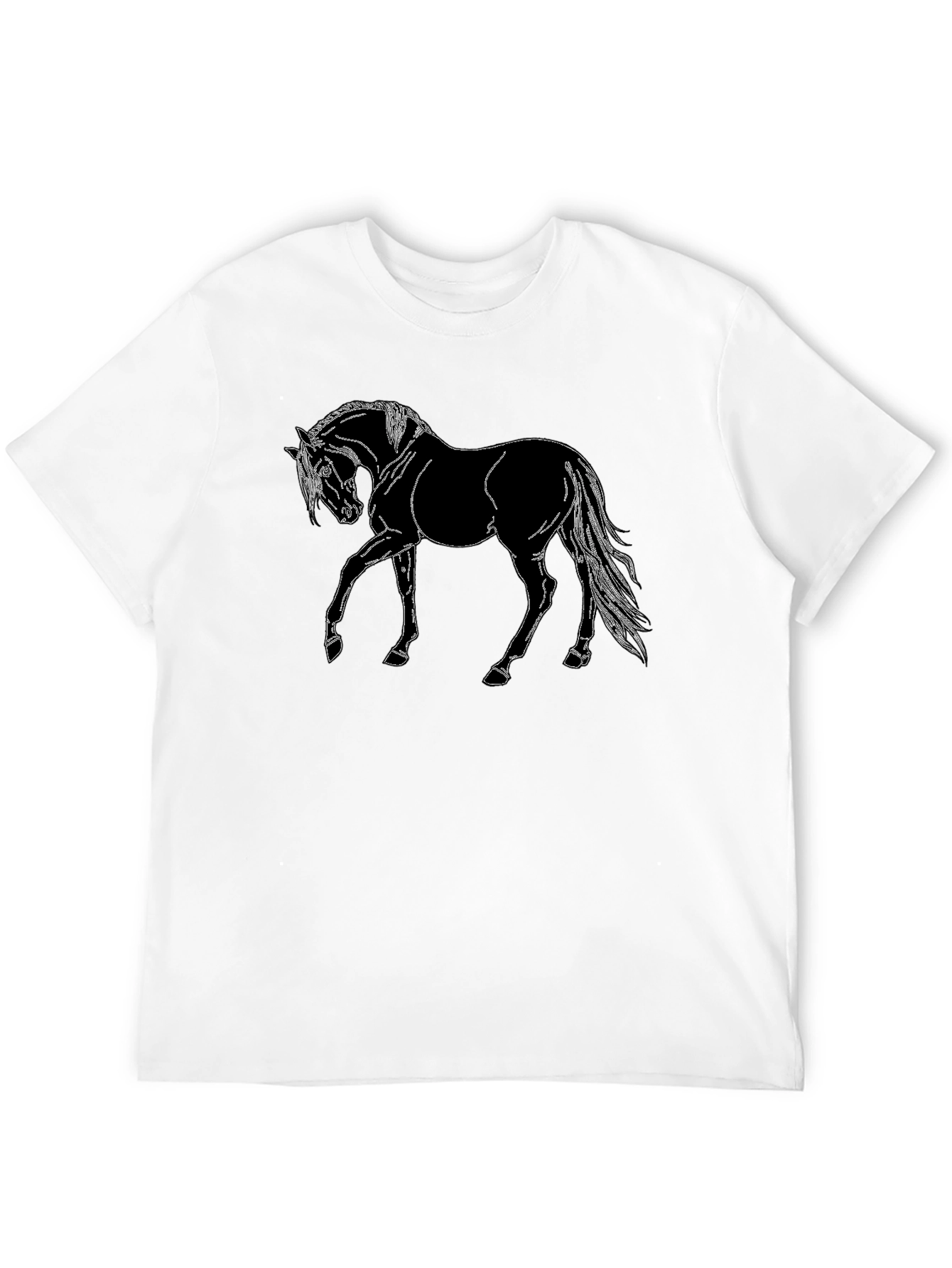 Black Men's Black Horse Graphic T-Shirt view 12