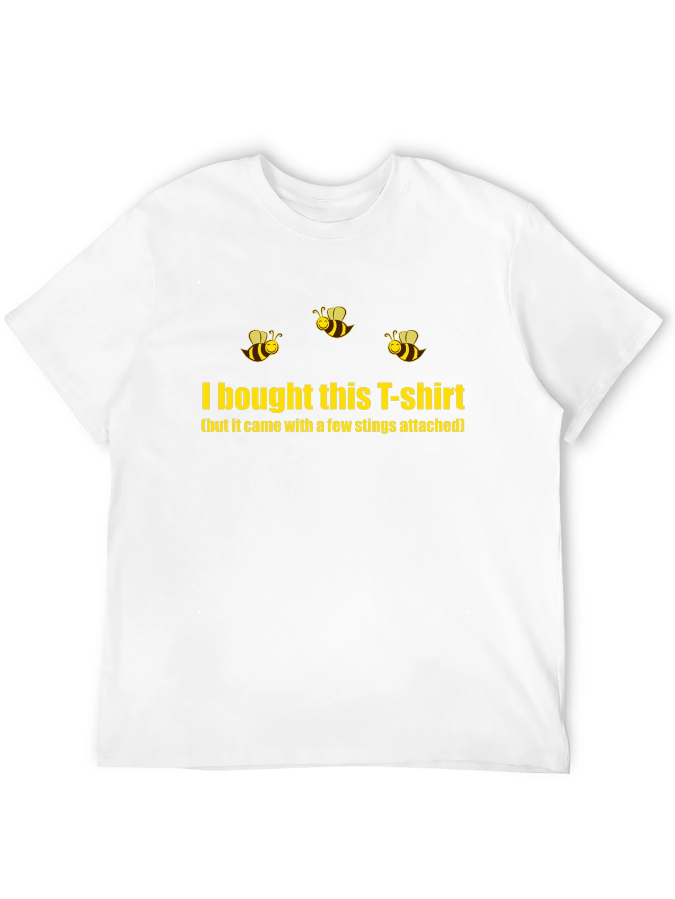 Black Humorous Bee Sting T-Shirt - Black Cotton Blend view 12