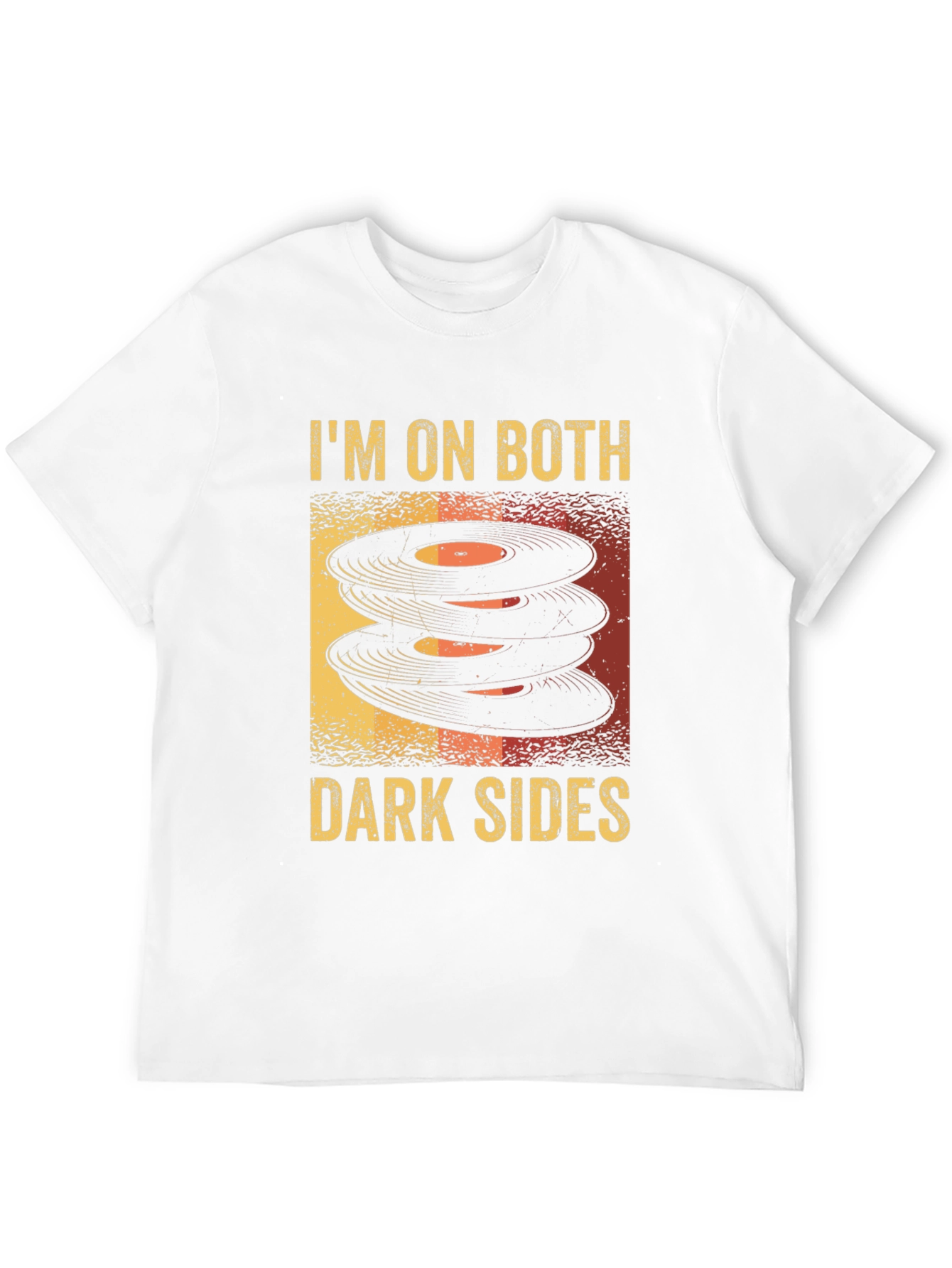 Black I'm On Both Dark Sides T-Shirt Vintage Record Vinyl Music Tee view 12