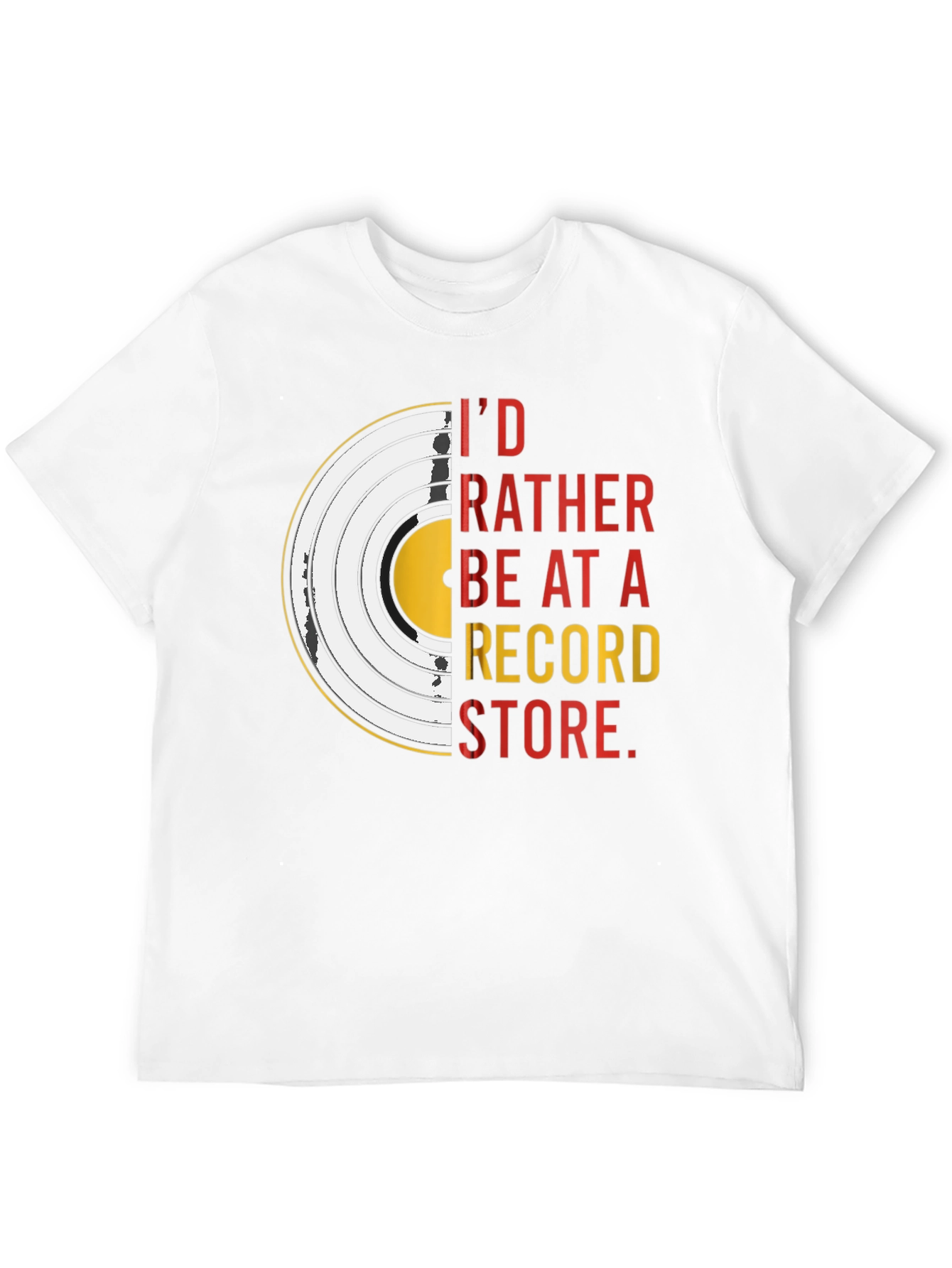 Black I'd Rather Be At A Record Store T-Shirt view 12