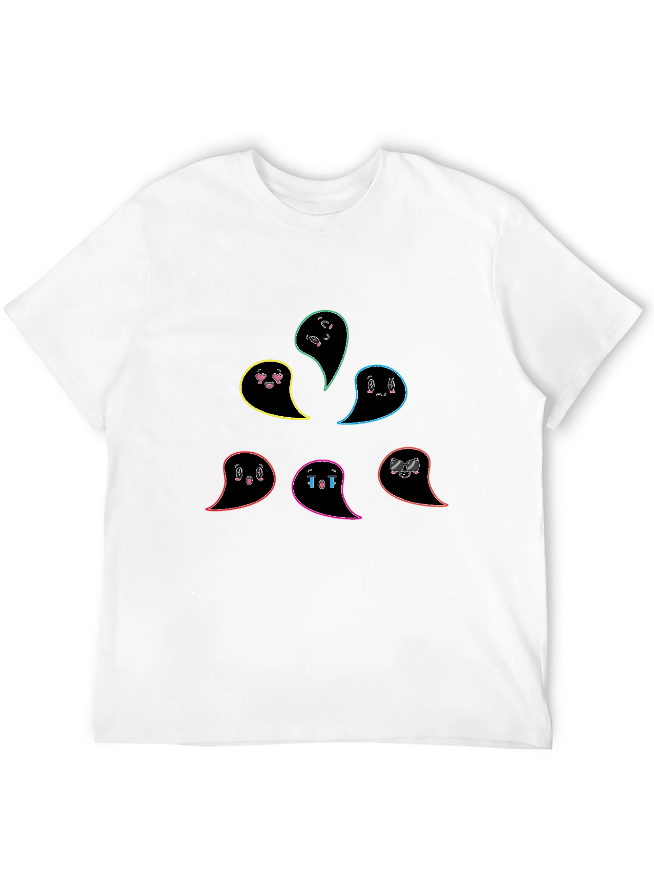 Black Emo Ghost T-Shirt - Black, Casual Cotton Tee view 12