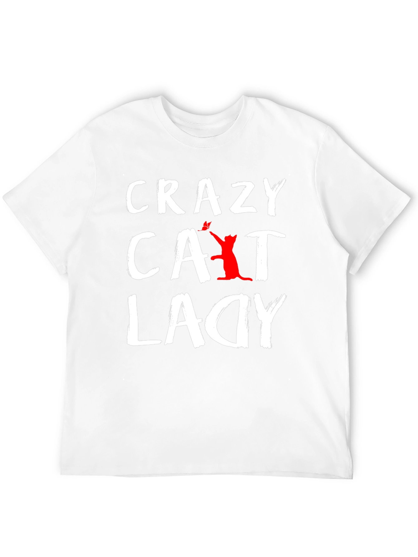 Black Crazy Cat Lady T-Shirt - Unisex Graphic Tee view 12