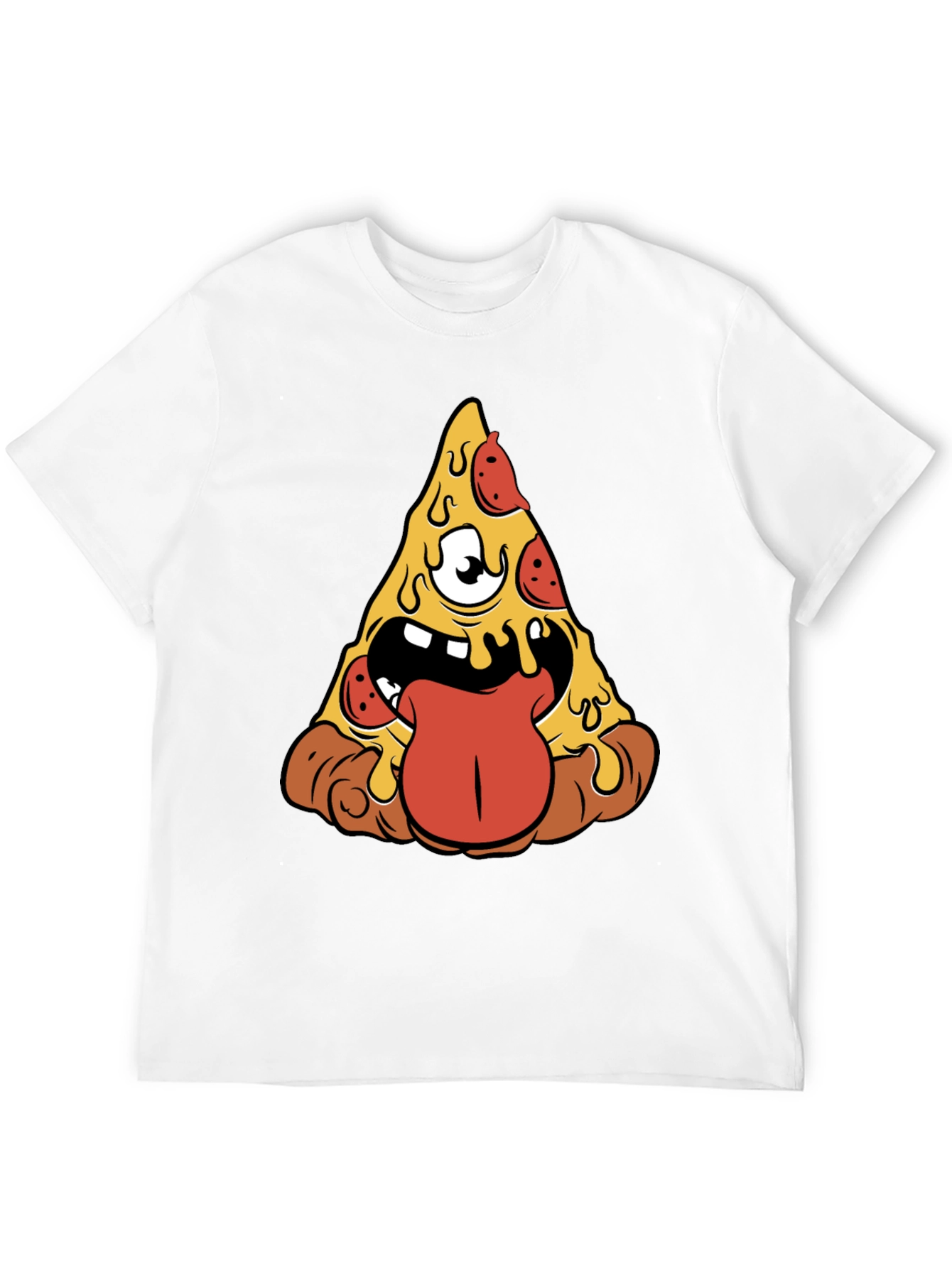 Black Pizza Monster Graphic Tee - Black Short Sleeve view 12