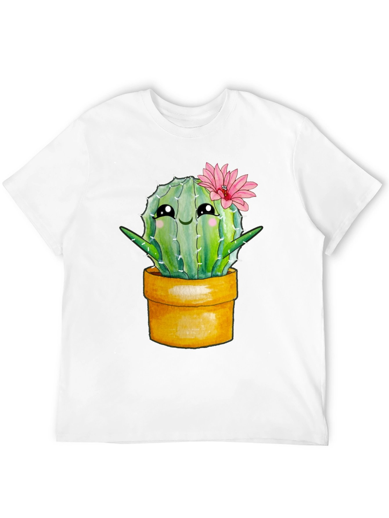 Black Cute Cactus Potted Plant Graphic Tee view 12