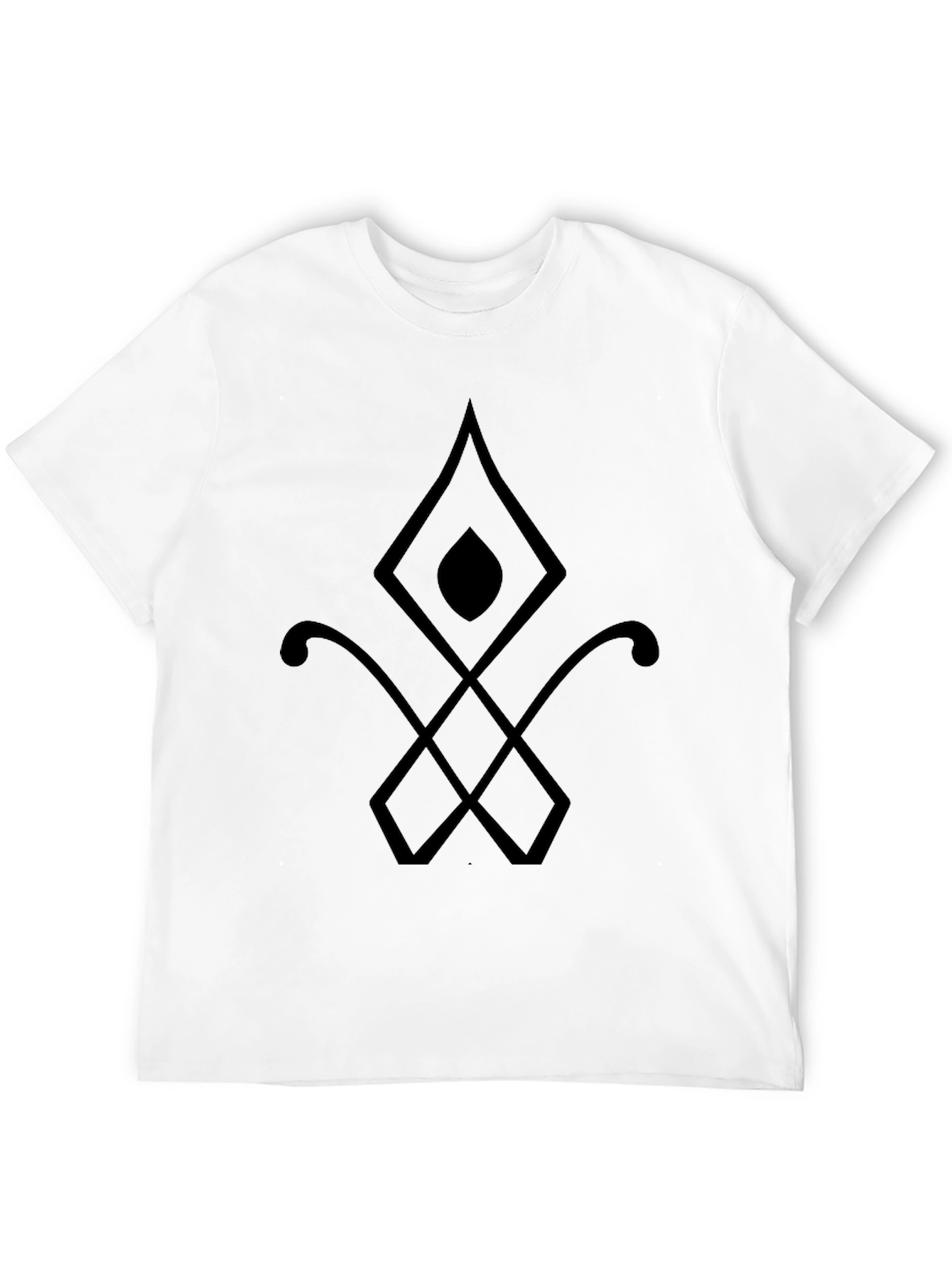 Black Men's Black Graphic Tee - Abstract Symbol Design view 12