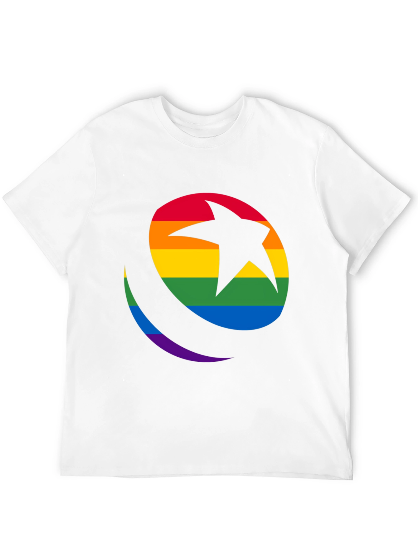 Black Rainbow Star & Crescent Black T-Shirt view 12