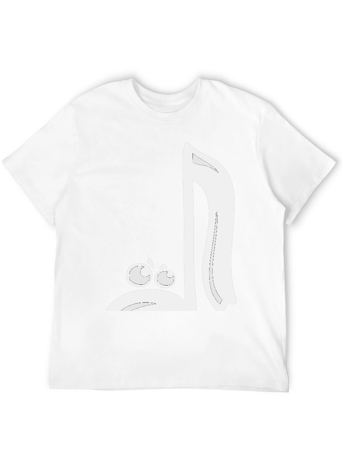 Black Cartoon Music Note Graphic Tee - Black Cotton Blend view 12