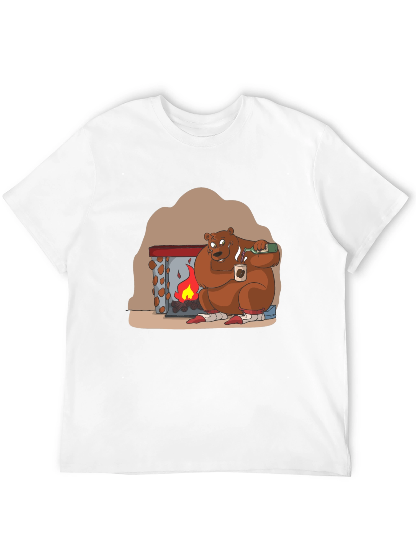 Black Cozy Bear by Fire T-Shirt view 12