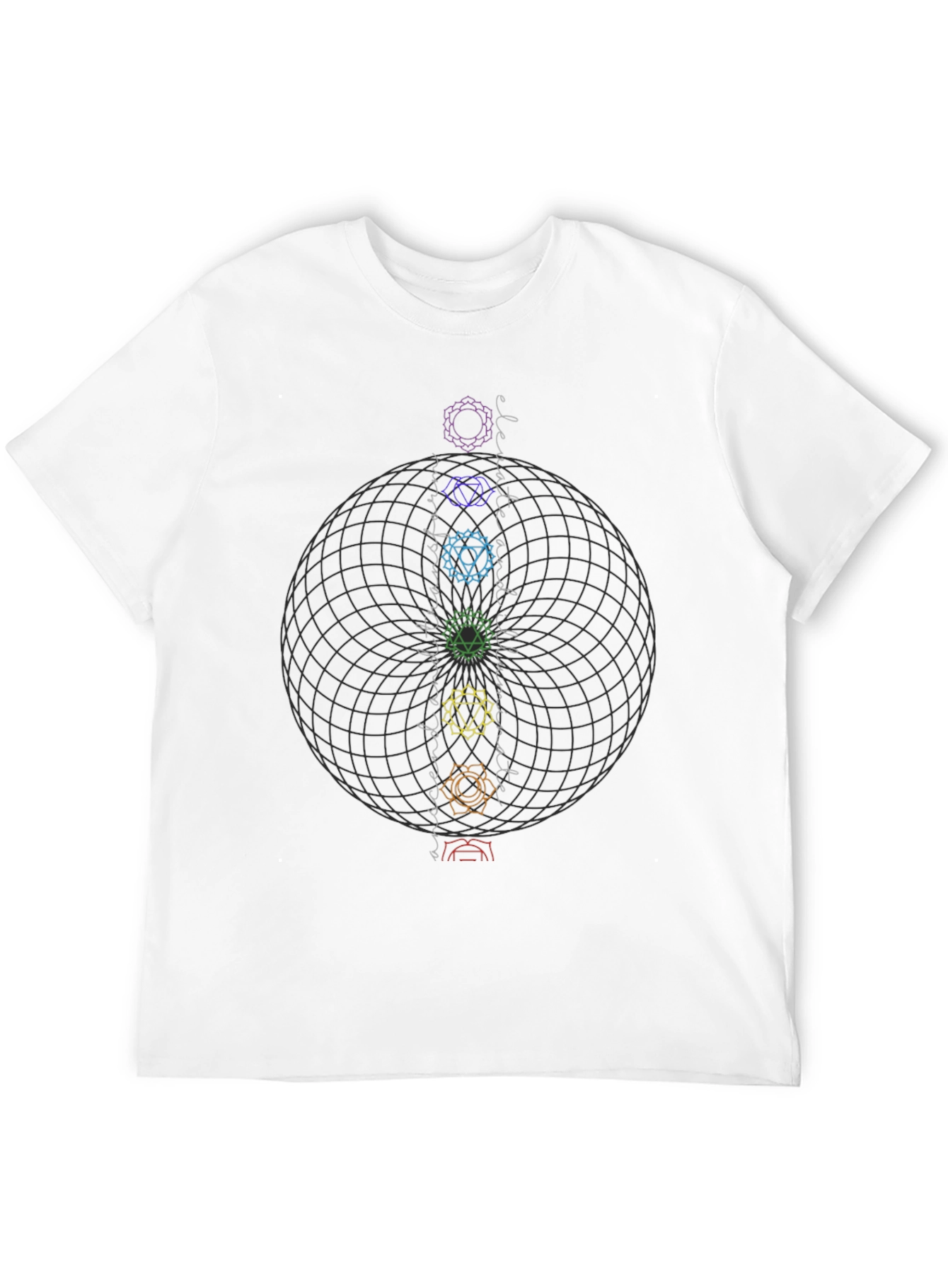 Black Chakra Energy T-Shirt - Meditate in Style view 12