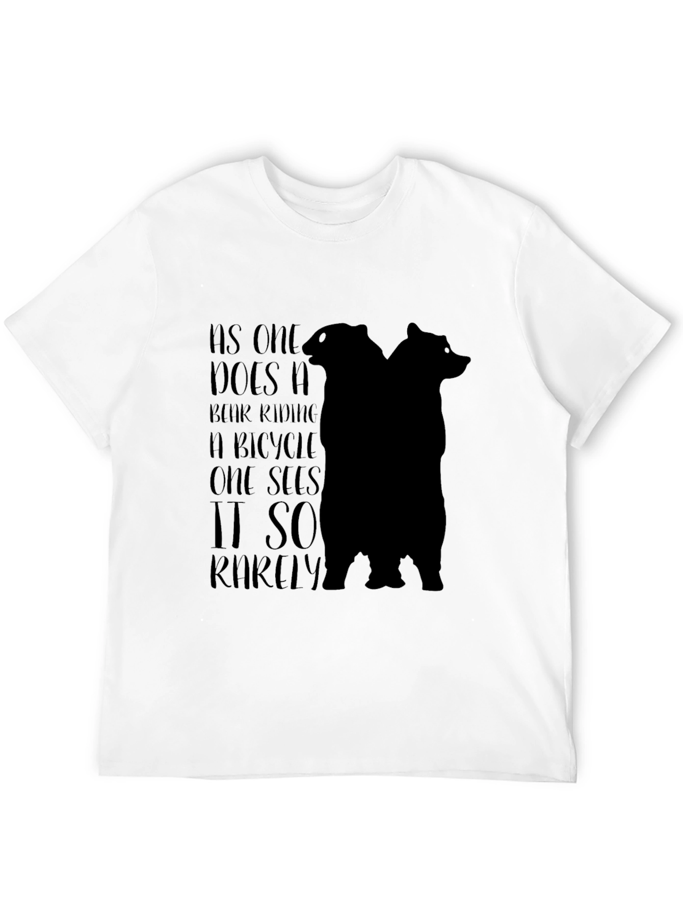 Black Bear Riding Bicycle Tee - Unisex Black T-Shirt view 12