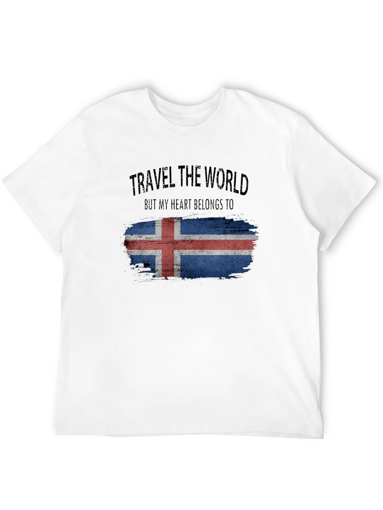 Black Iceland Flag Travel T-Shirt view 12
