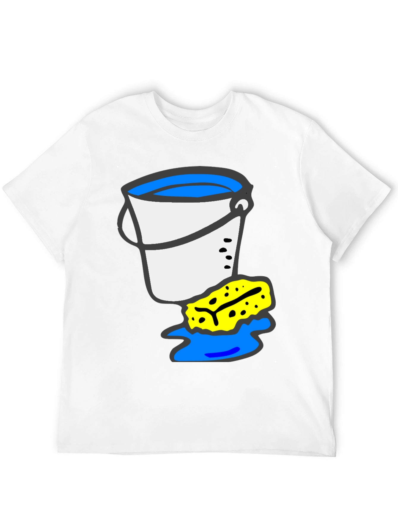 Black Bucket and Sponge Graphic Tee - Cleaning Crew Shirt view 12