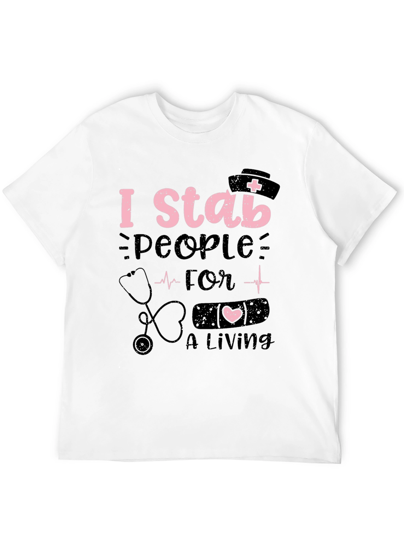Black Nurse Humor T-Shirt - I Stab People For A Living view 12