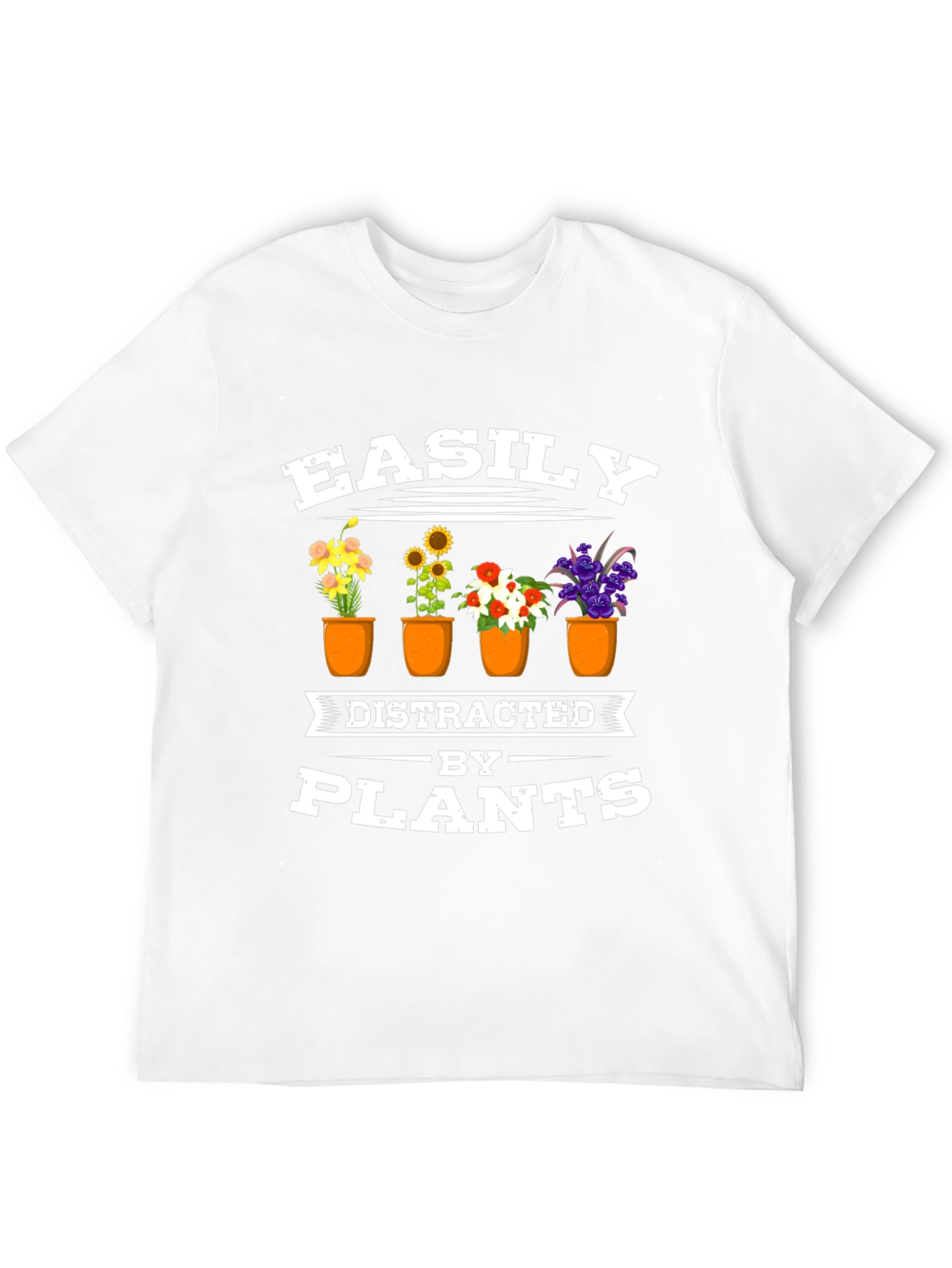 Black Easily Distracted by Plants Black T-Shirt view 12