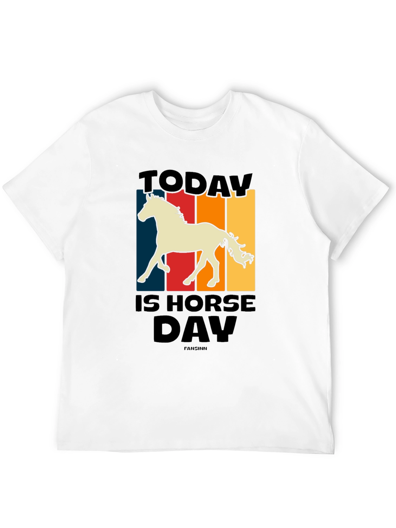 Black Today Is Horse Day Retro Graphic Tee view 12