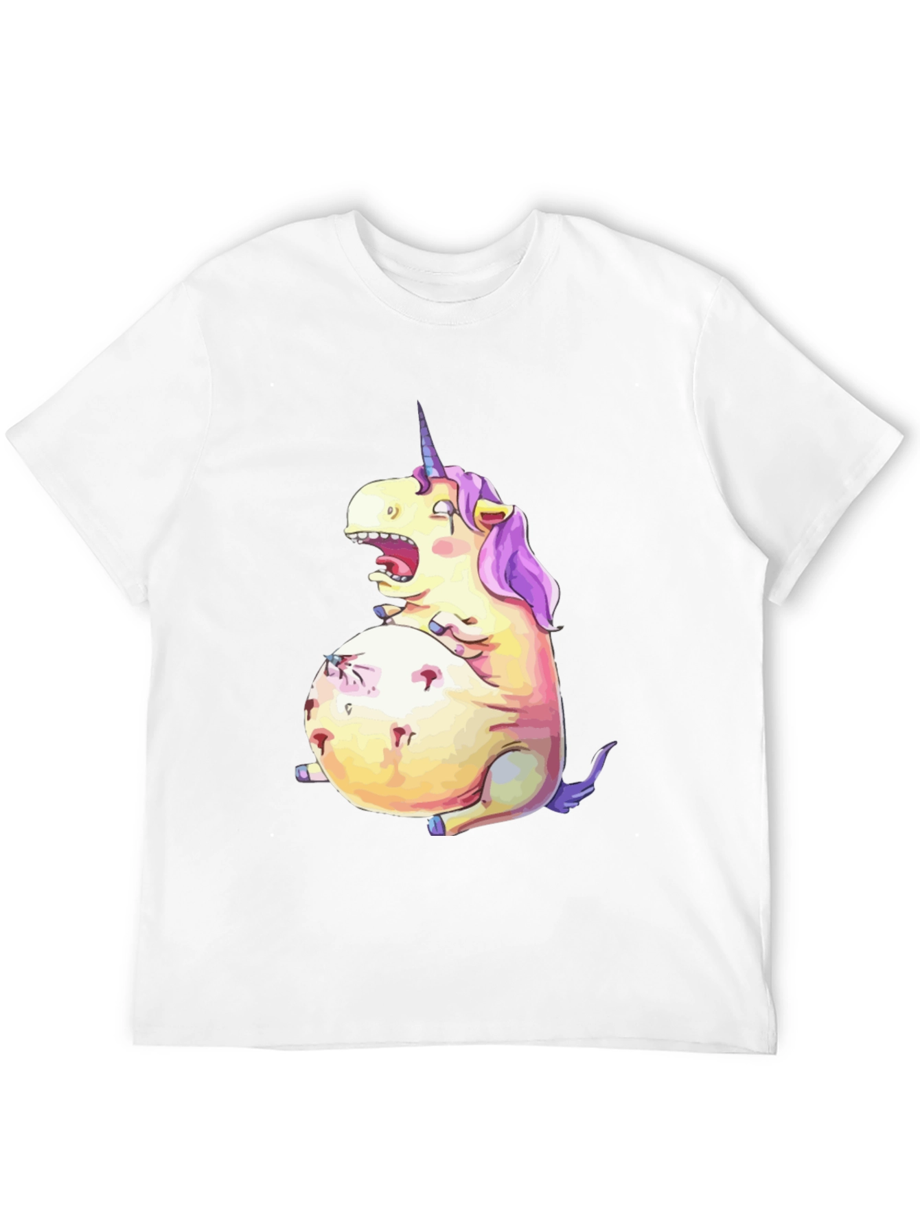 Black Funny Unicorn Graphic Tee - Black Cotton T-Shirt view 12