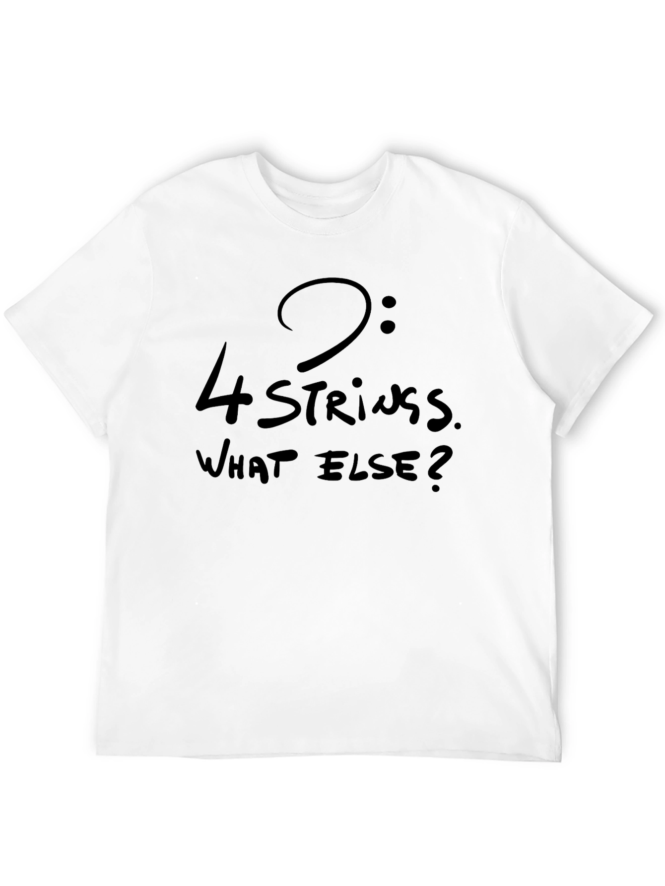 Black 4-String Bass Humor T-Shirt view 12