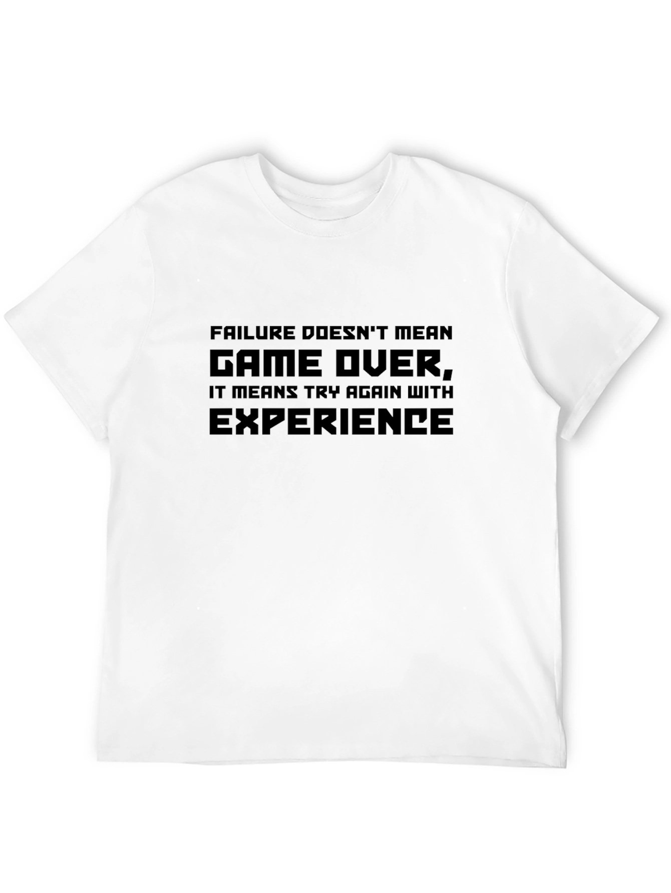 Black Motivational Gamer T-Shirt - Try Again With Experience view 12