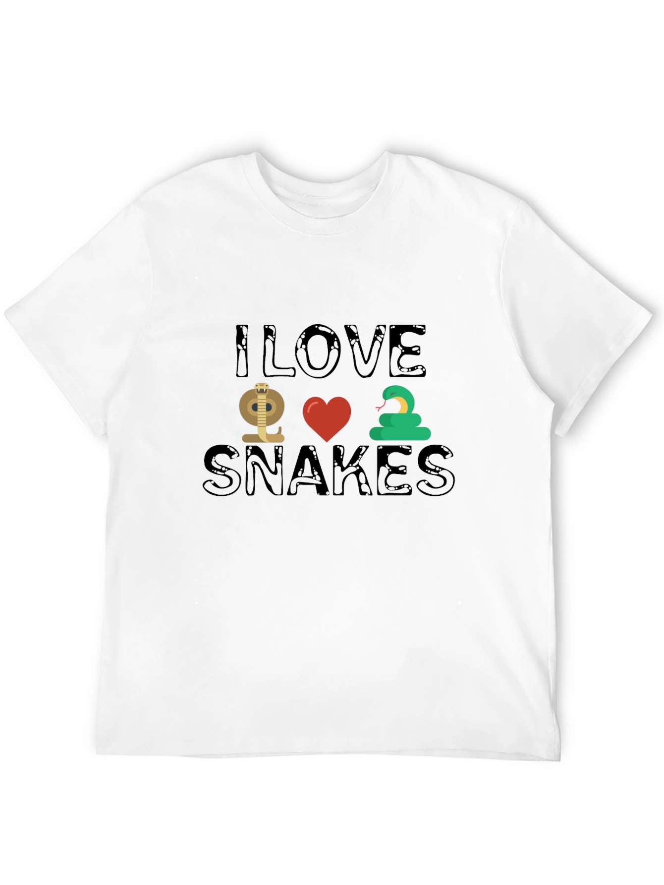 Black I Love Snakes T-Shirt - Novelty Snake Lover Tee view 12