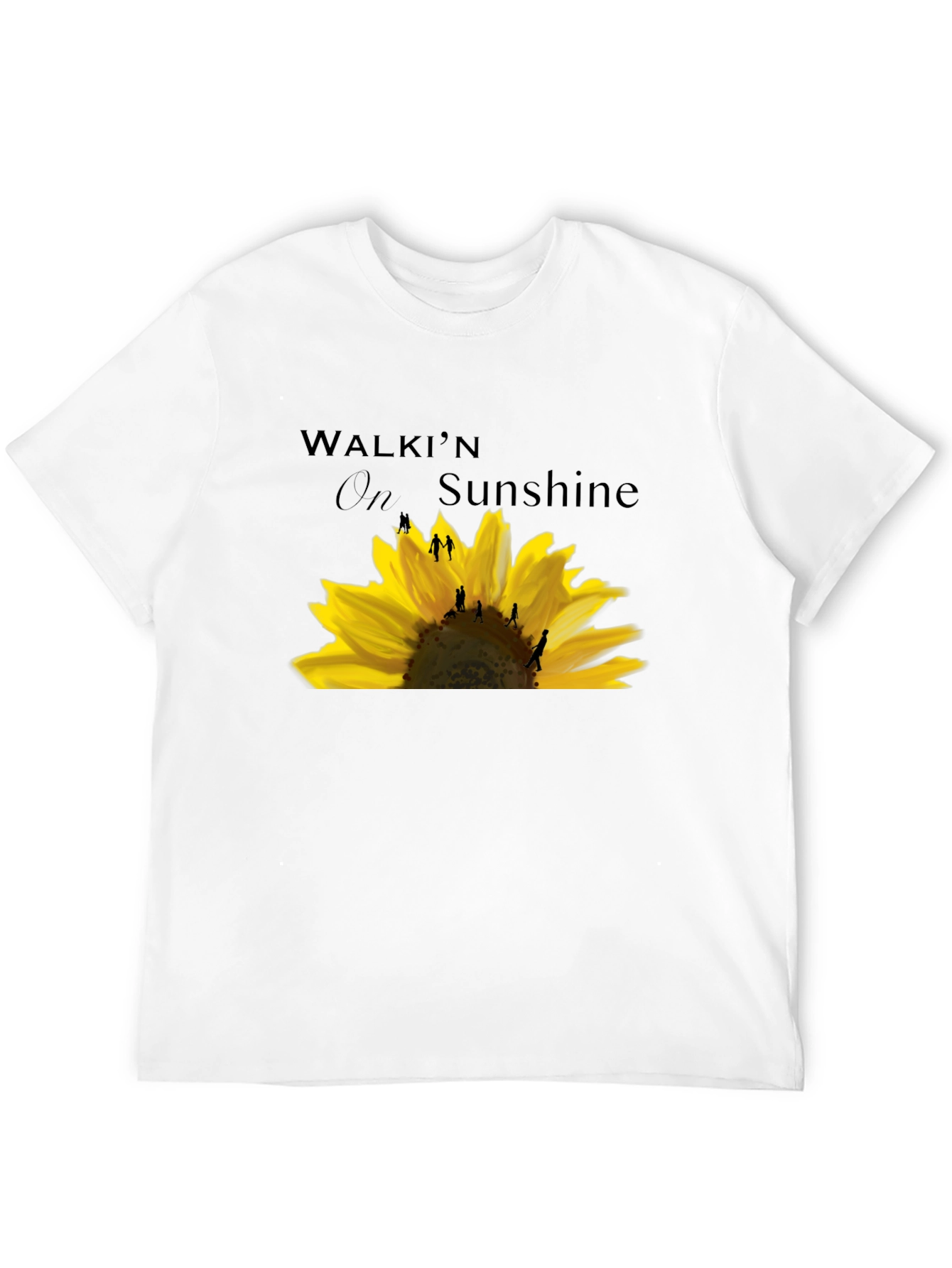 Black Walkin' on Sunshine Sunflower Graphic T-Shirt view 12