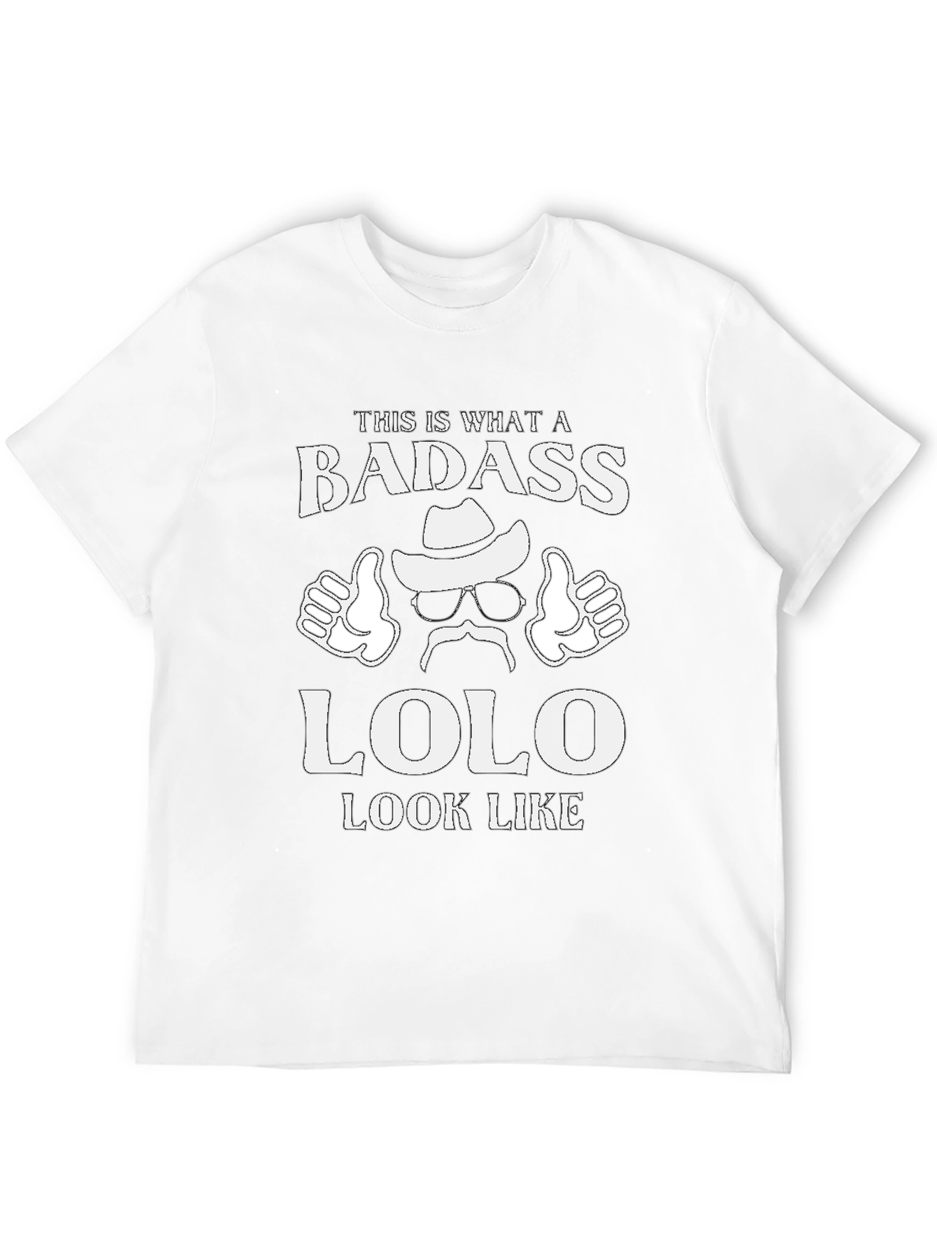 Black Badass Lolo Graphic Tee - Funny Grandpa T-Shirt view 12