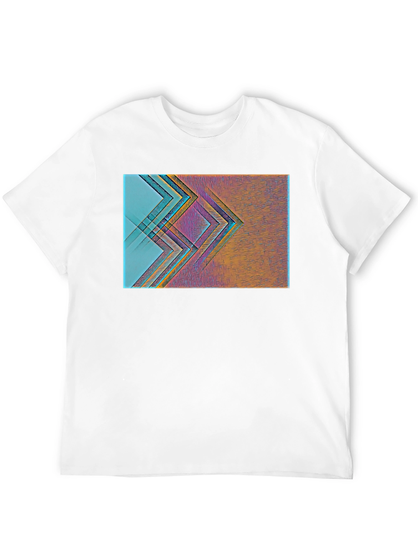 Black Abstract Geometric Print Black T-Shirt view 12