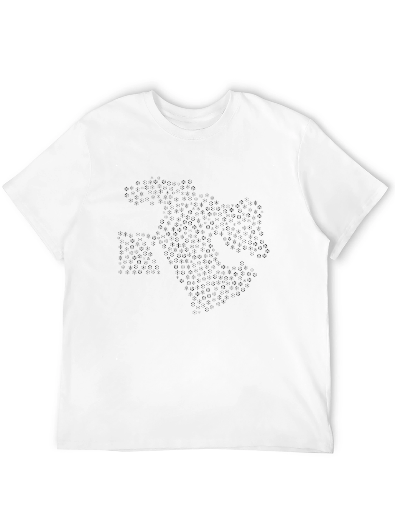 Black Men's Black Fractal Pattern T-Shirt view 12