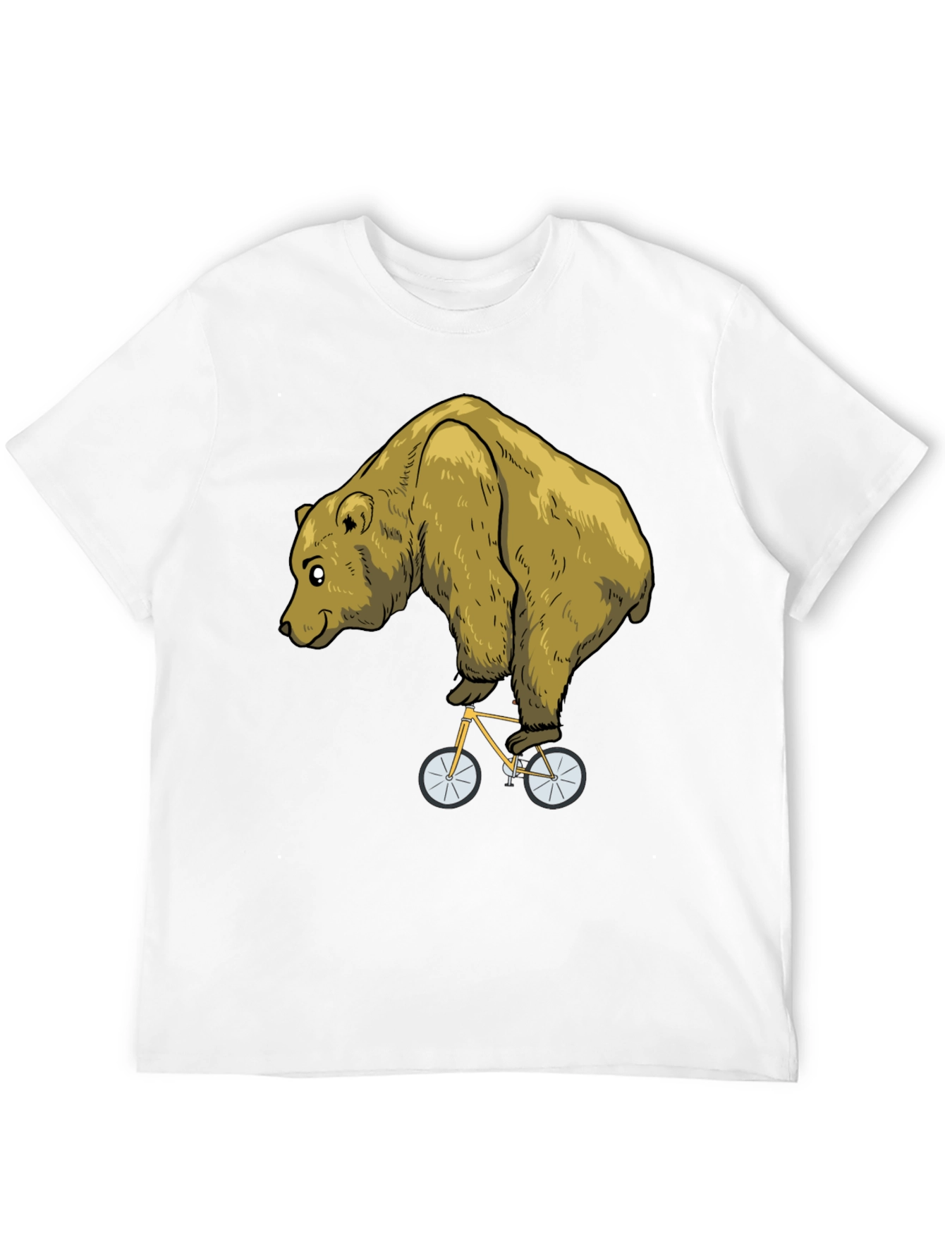 Black Bear on Bike Graphic Tee - Funny Animal T-Shirt view 12