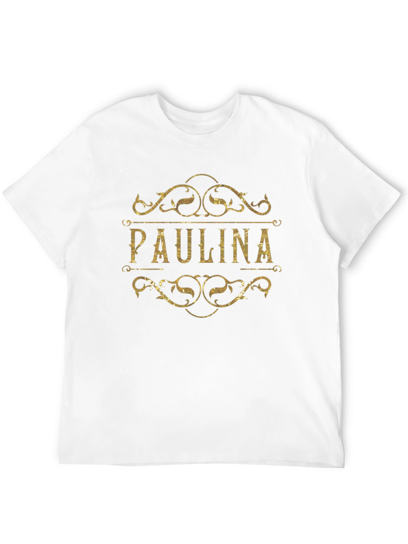 Black Paulina Personalized Gold Print Black T-Shirt view 12