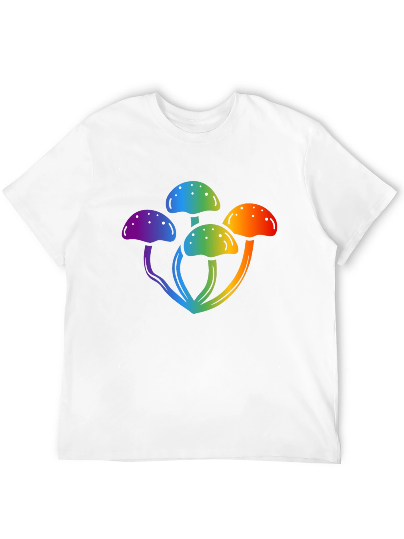 Black Rainbow Mushroom Graphic Black T-Shirt view 12