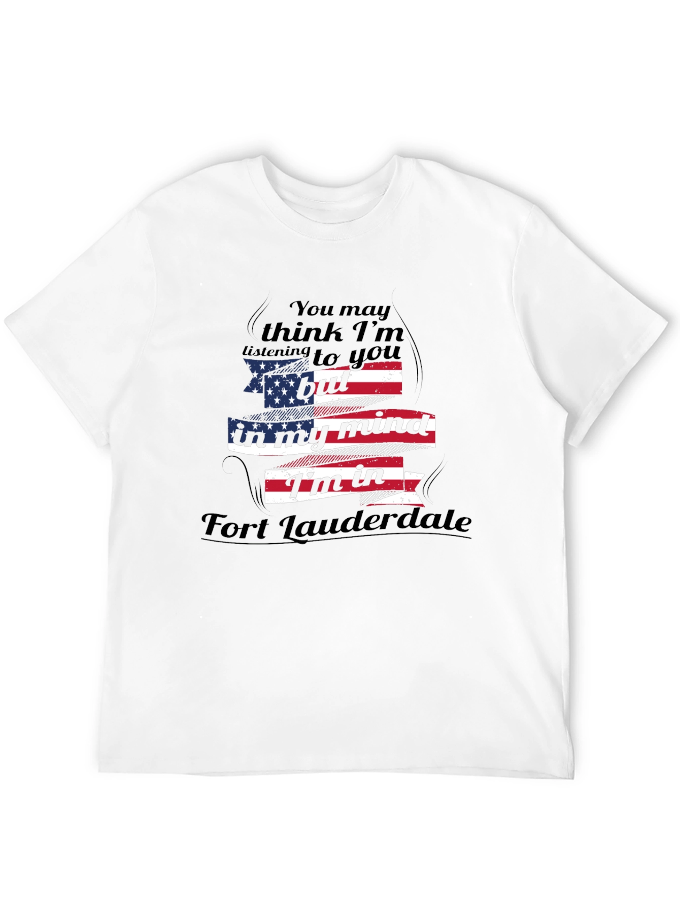 Black Fort Lauderdale Mind T-Shirt - American Flag view 12
