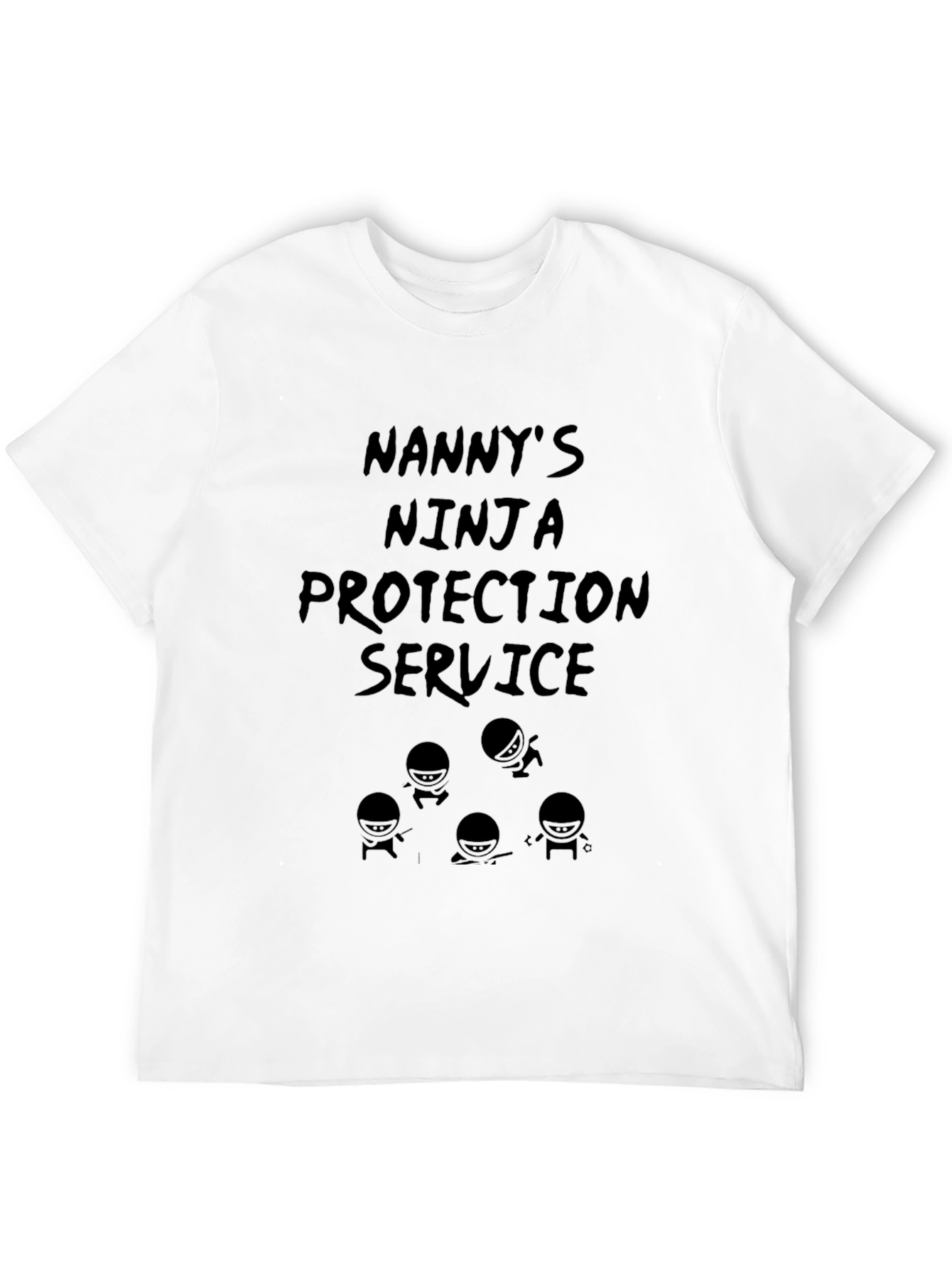 Black Nanny's Ninja Protection Service Graphic T-Shirt view 12