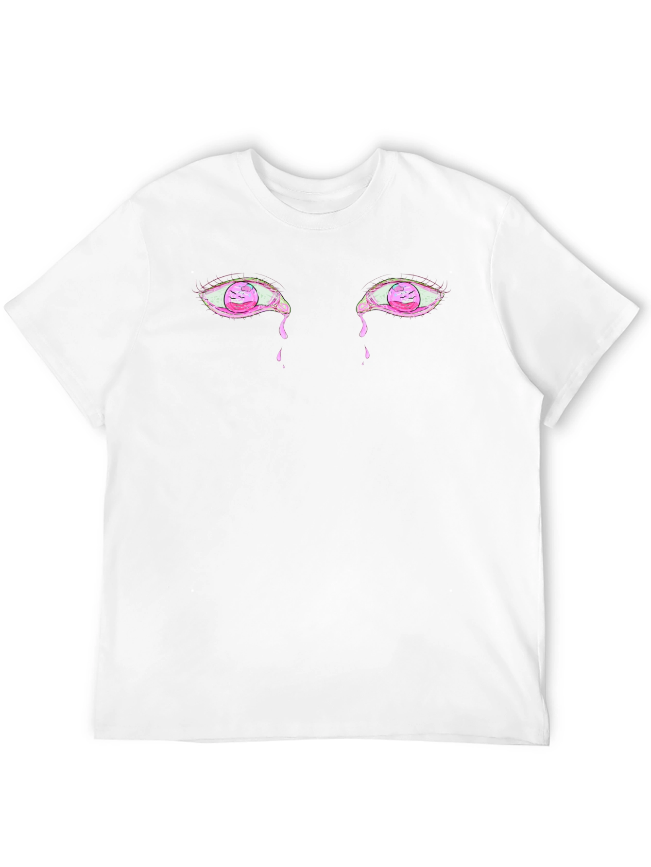 Black Men's Black Graphic Tee - Crying Eyes Design view 12