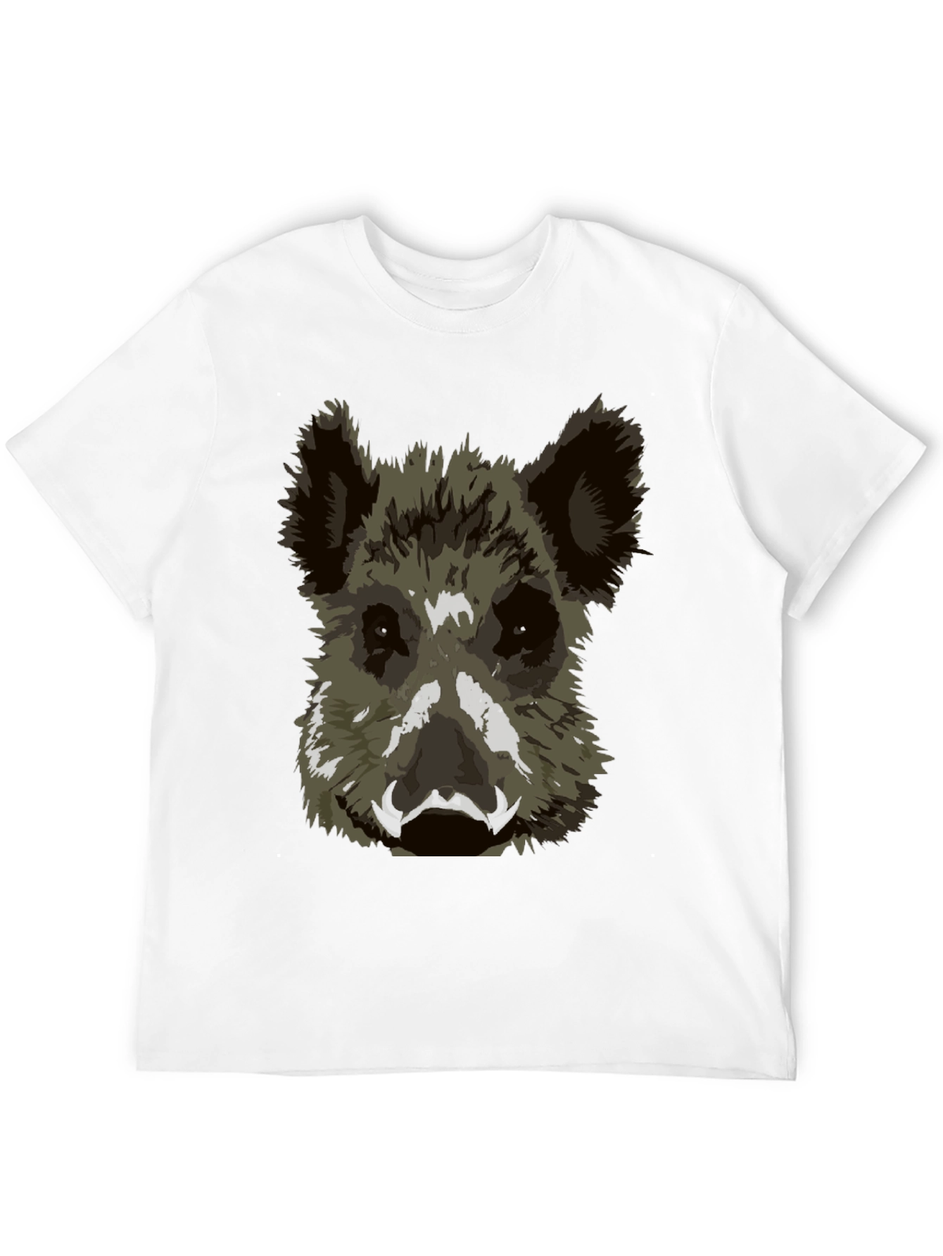 Black Wild Boar Graphic Tee - Black Cotton T-Shirt view 12