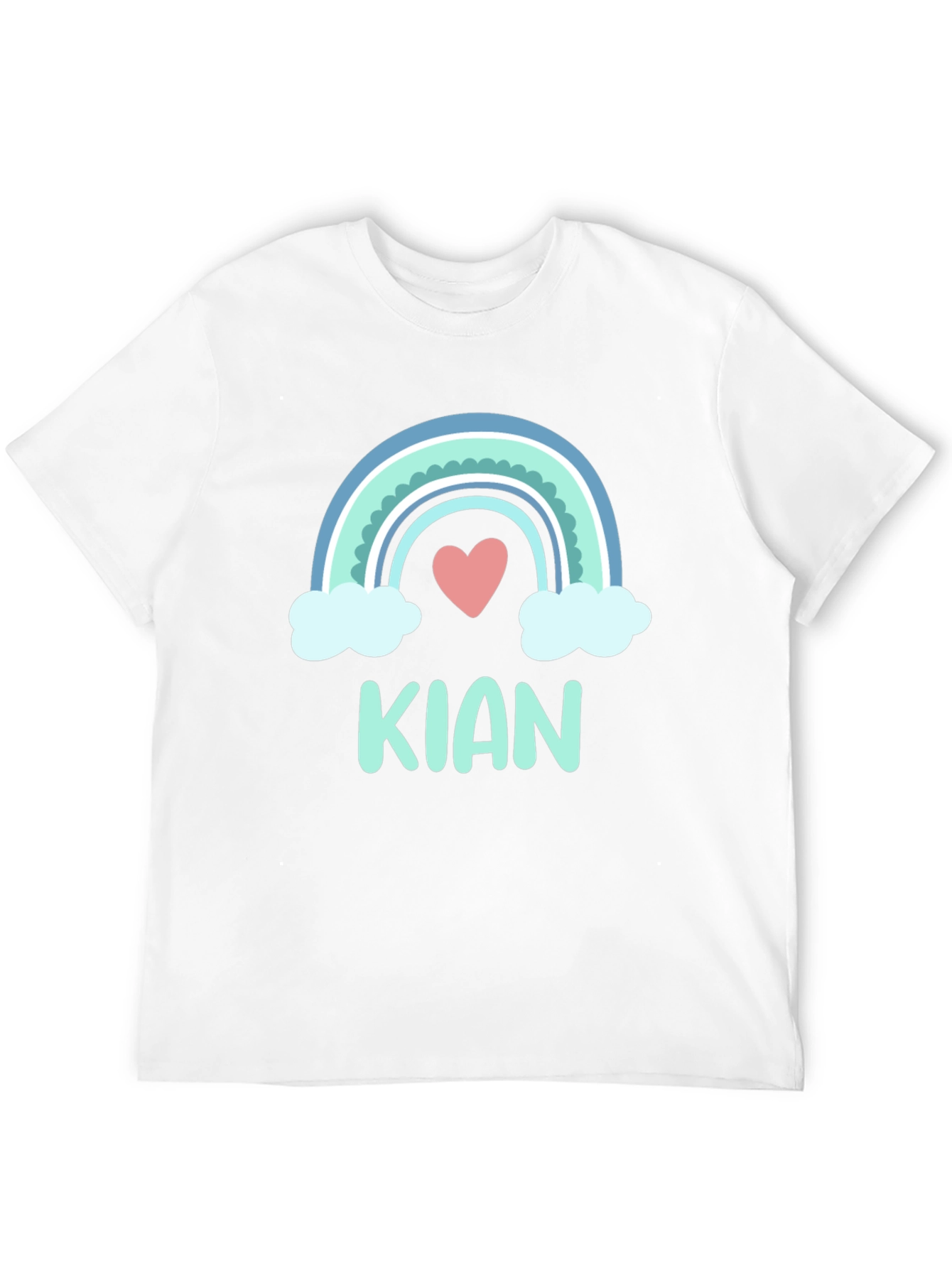 Black KIAN Rainbow Heart Personalized T-Shirt view 12