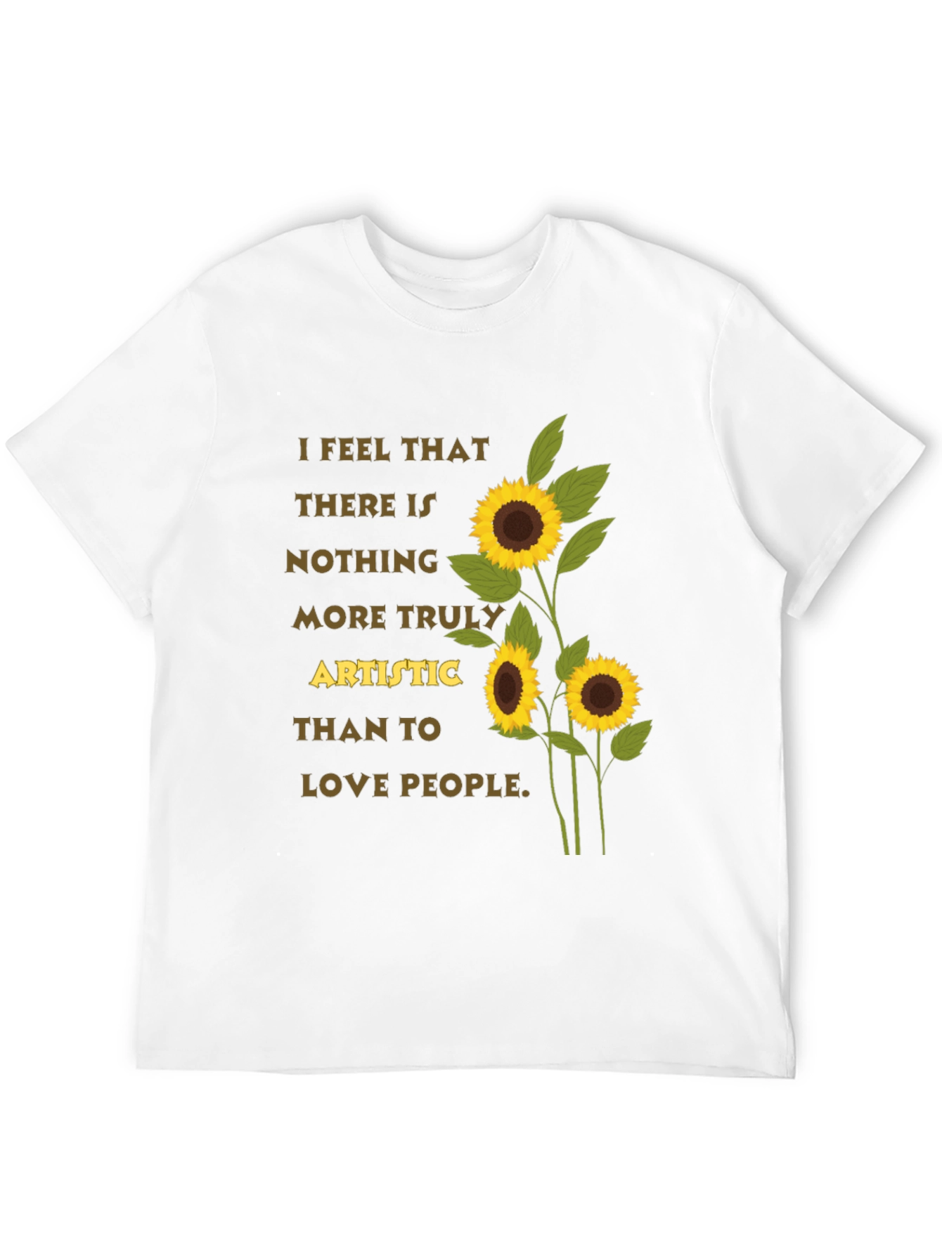 Black Artistic Sunflower T-Shirt - Love People Tee view 12