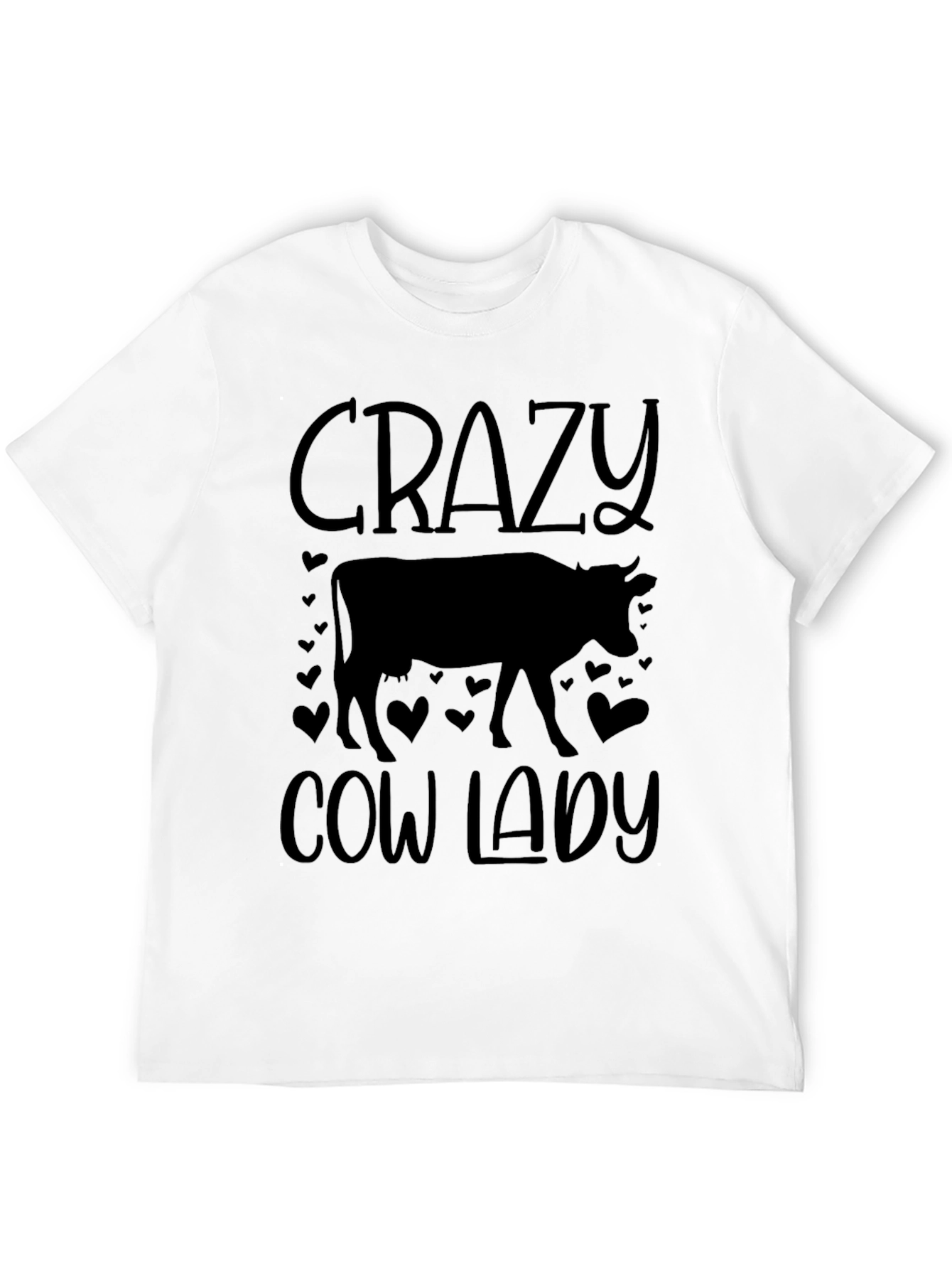 Black Crazy Cow Lady Graphic Tee view 12