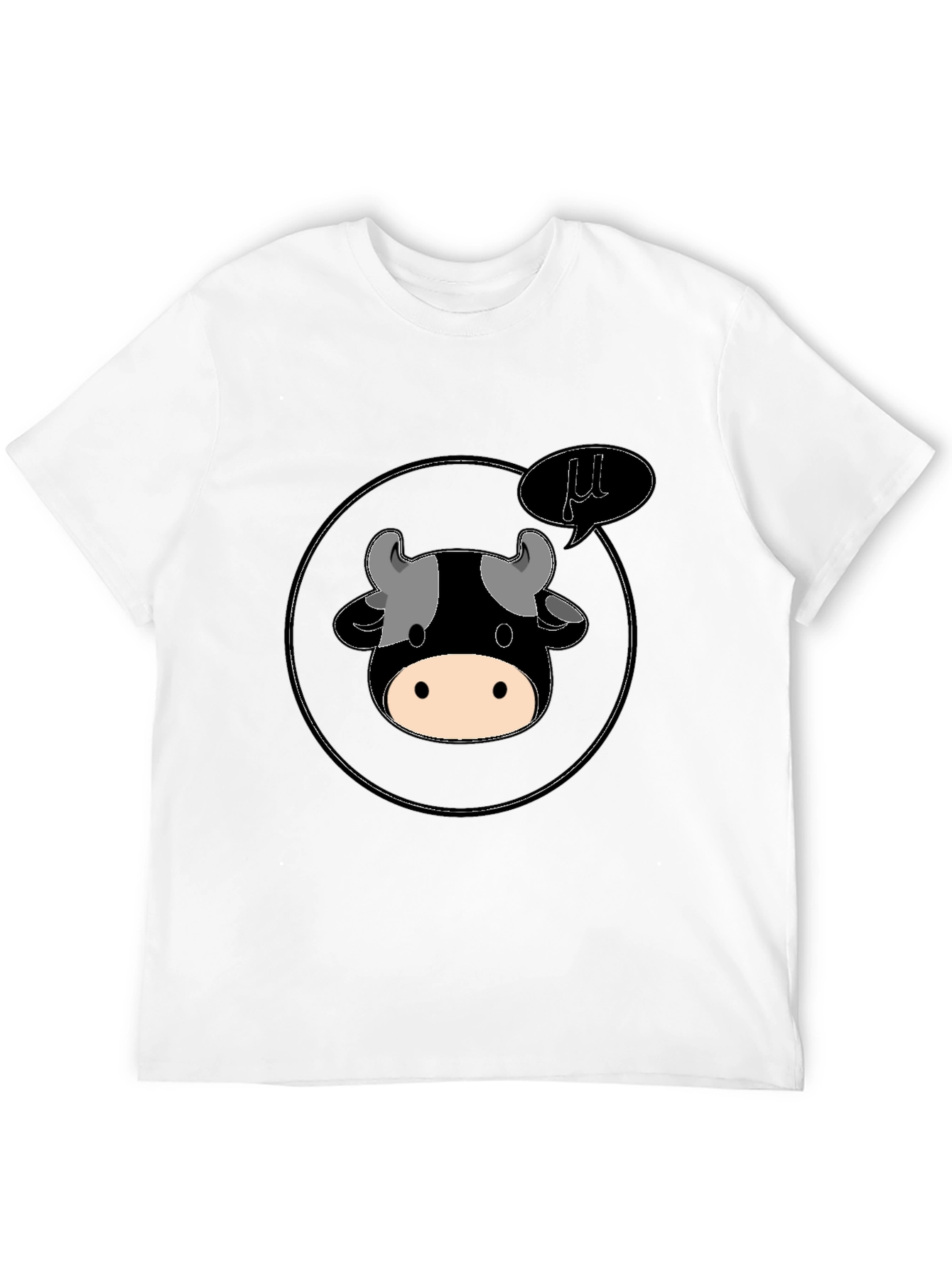 Black Funny "Moo" Cow Cartoon Black T-Shirt view 12