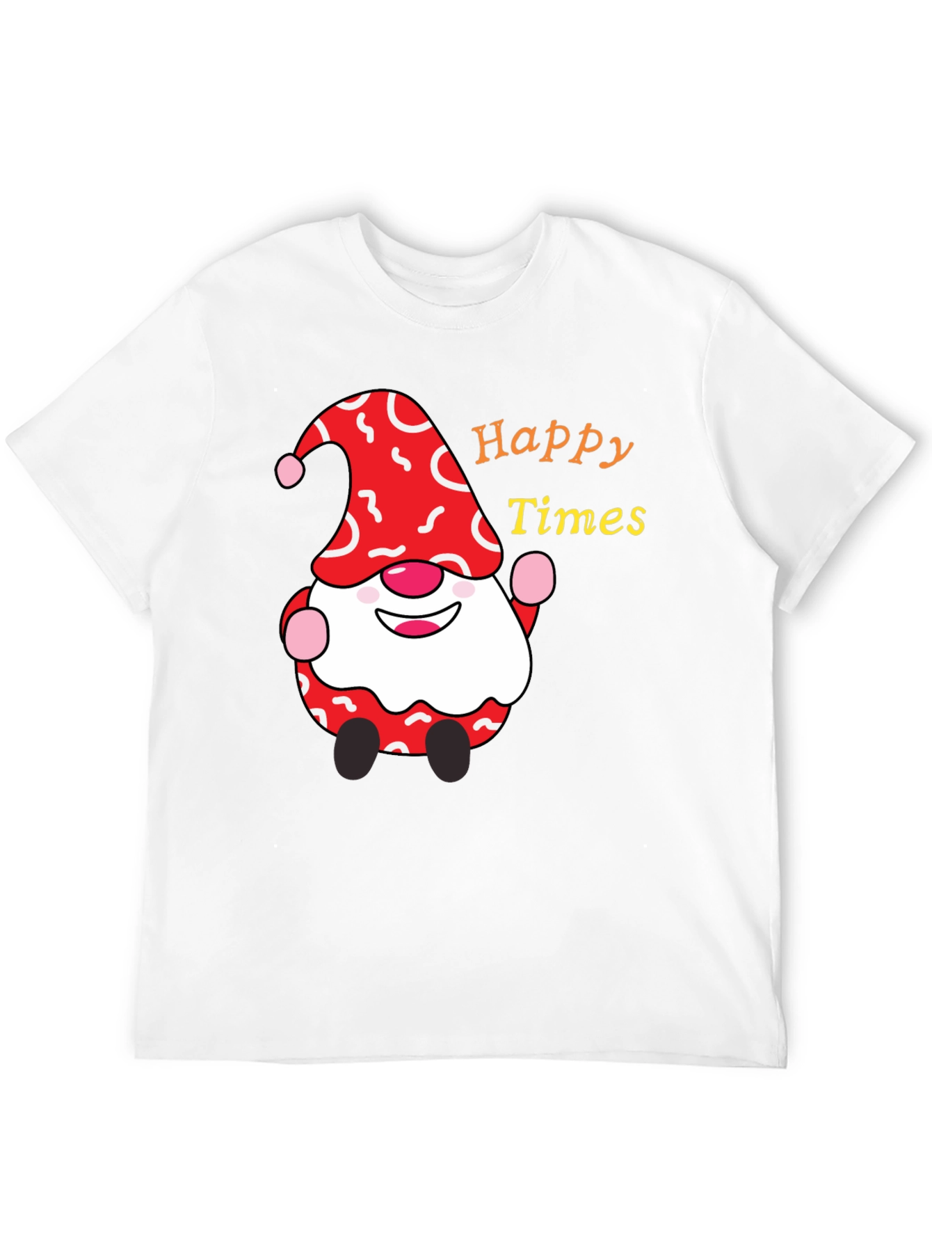 Black Happy Times Gnome T-Shirt - Festive Holiday Apparel view 12