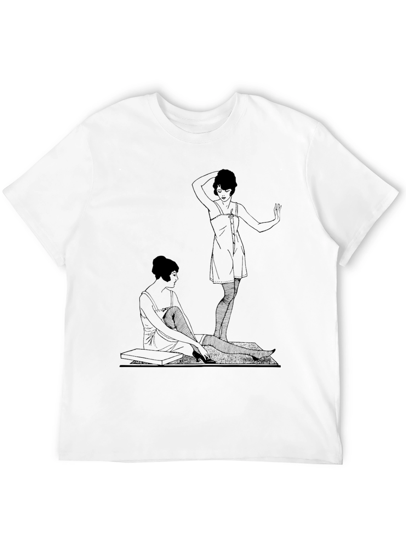 Black Vintage Art Deco Women Graphic Black T-Shirt view 12