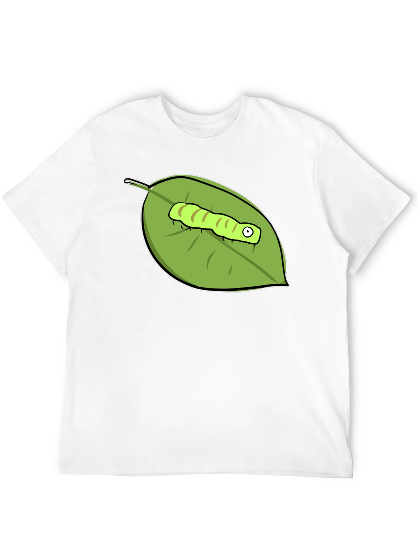 Black Caterpillar on Leaf Graphic Tee - Black view 12