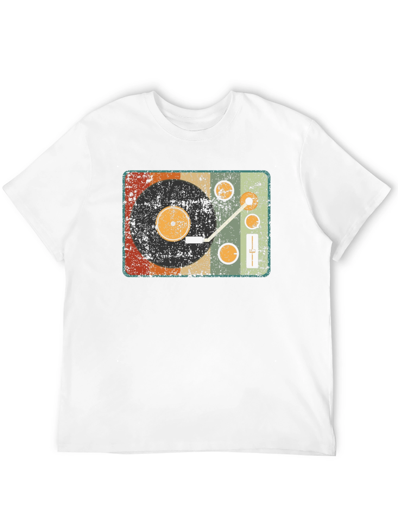 Black Retro Turntable Graphic T-Shirt - Vintage Music Lover Tee view 12