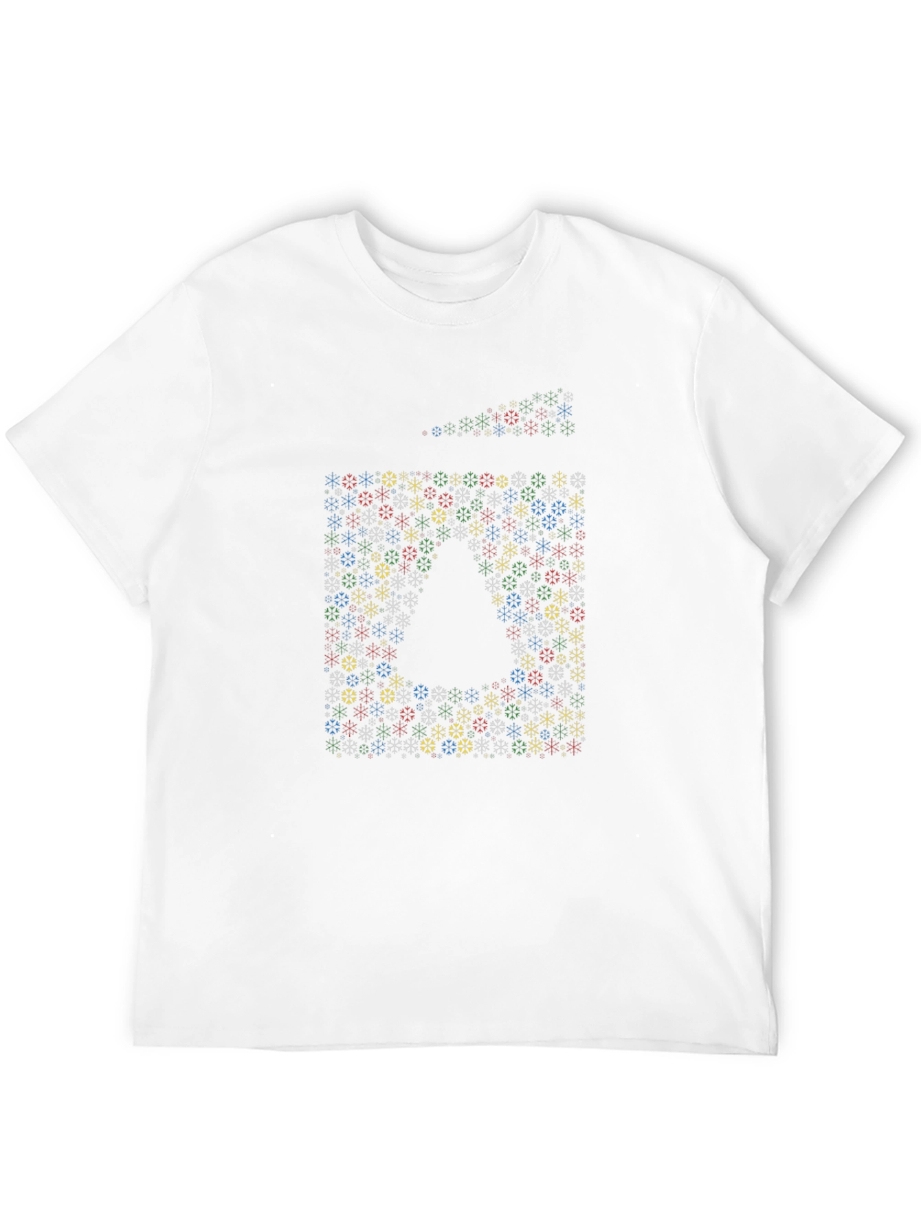 Black Geometric Snowflake Pattern Graphic T-Shirt view 12