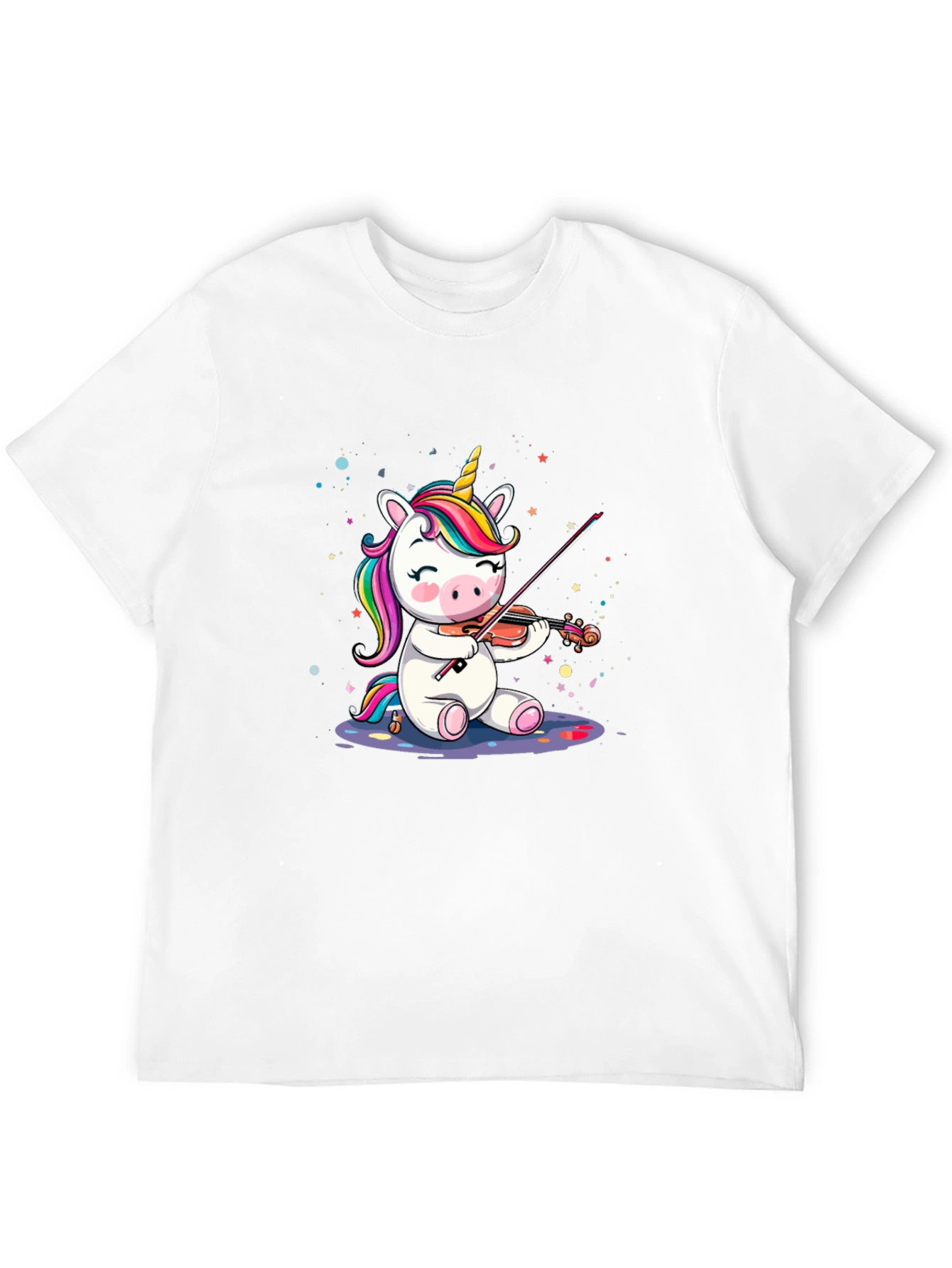 Black Unicorn Violinist Graphic T-Shirt - Black view 12