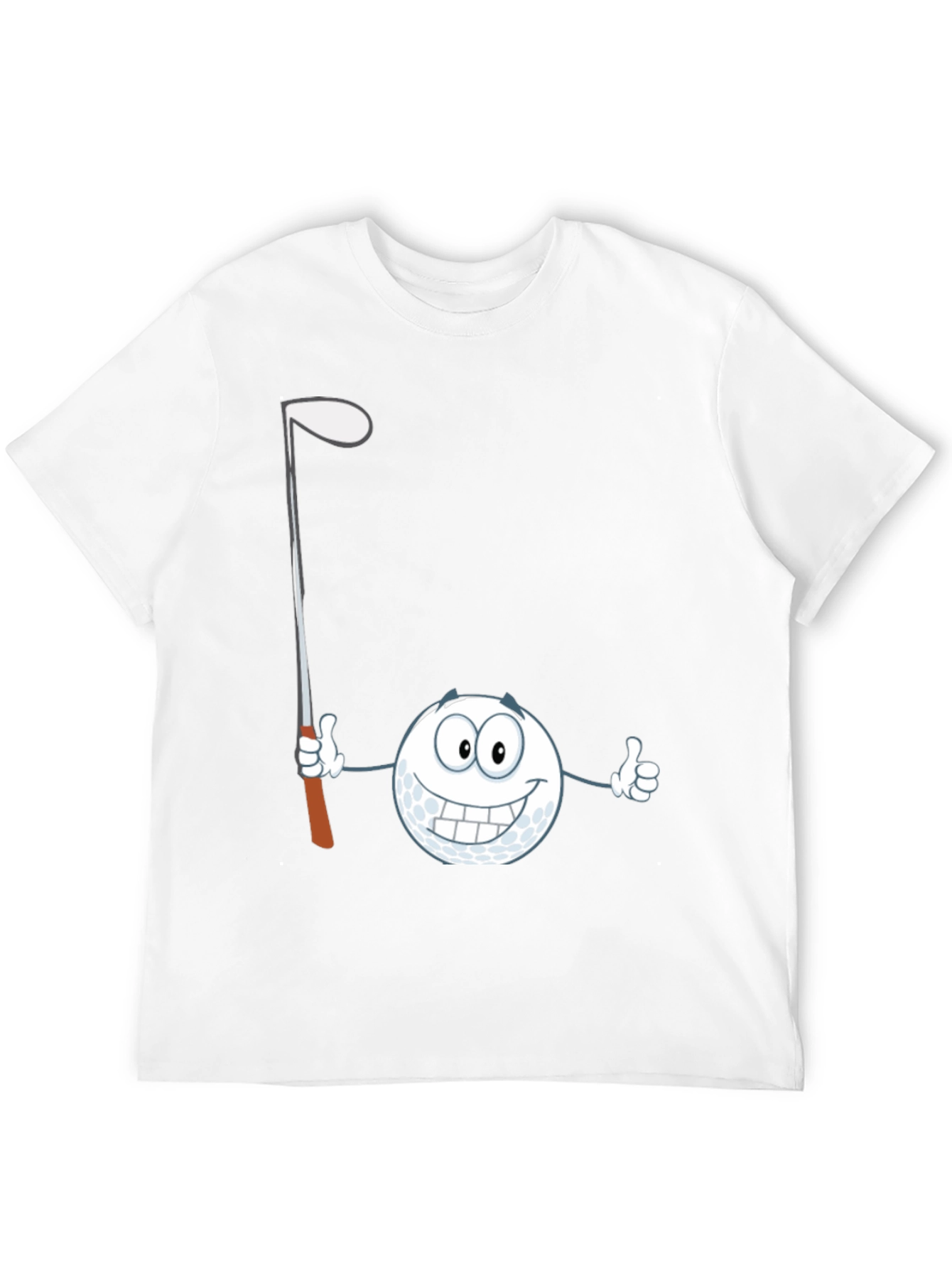Black Golf Ball Cartoon T-Shirt - Funny Golfer Tee view 12
