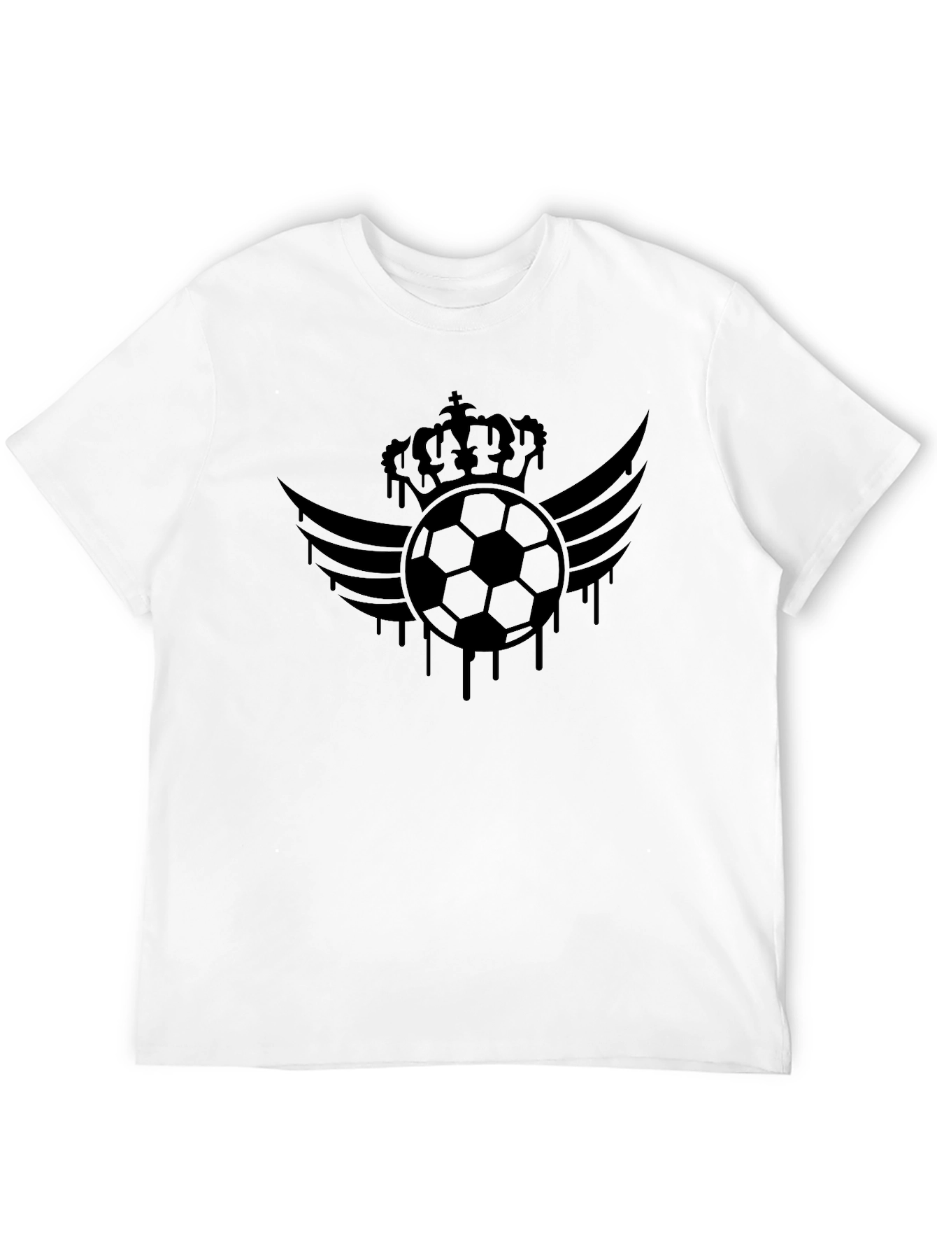 Black Men's Black Soccer Crown Graphic Tee view 12