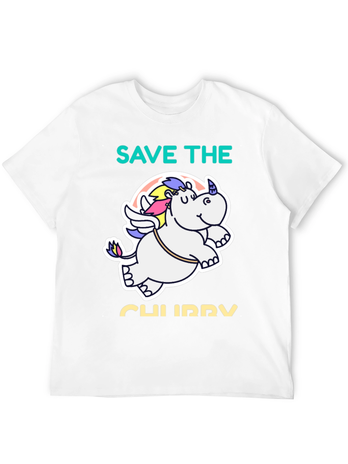 Black Save the Chubby Unicorn Black T-Shirt view 12