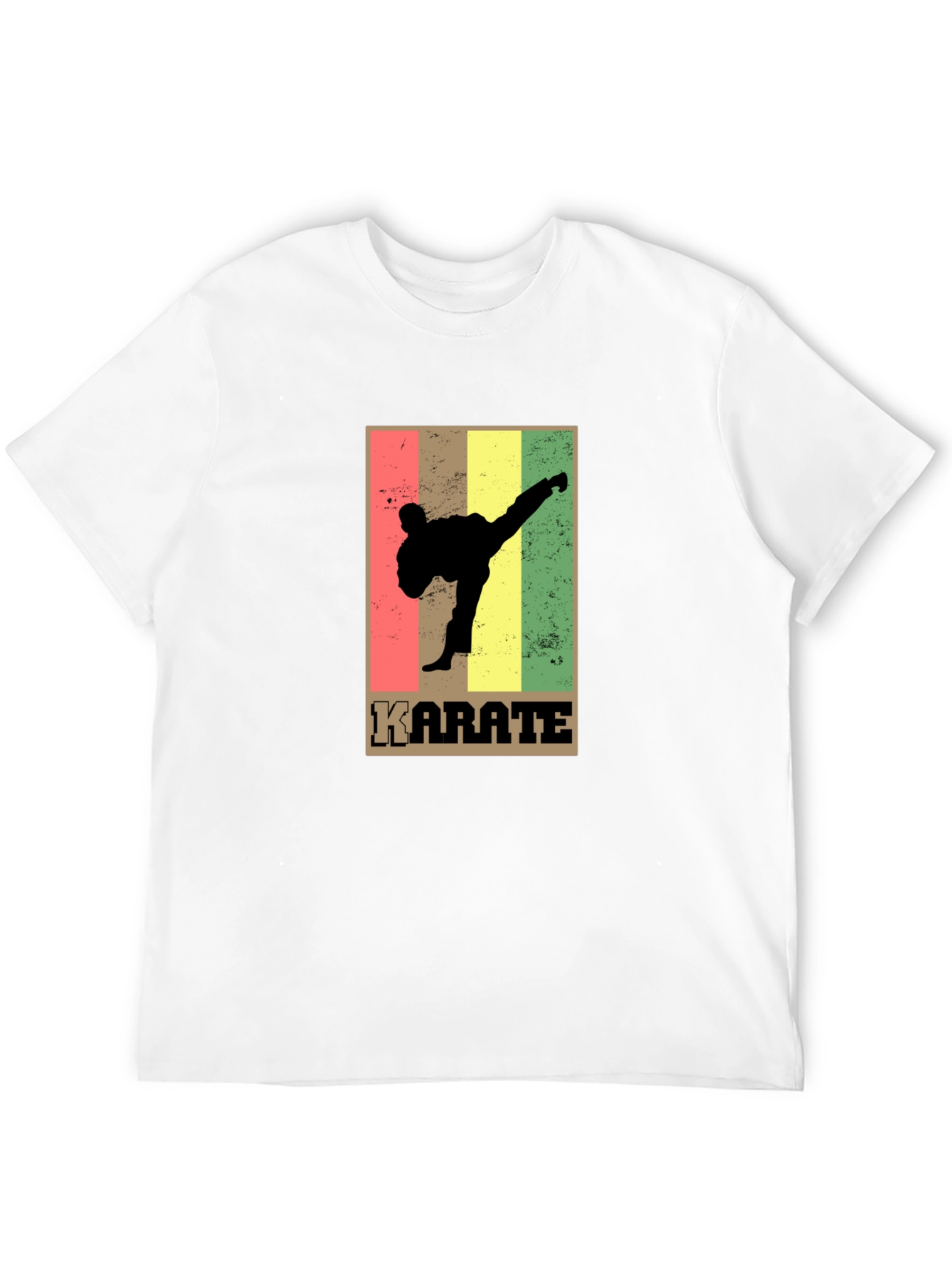 Black Karate Retro Style Graphic T-Shirt view 12